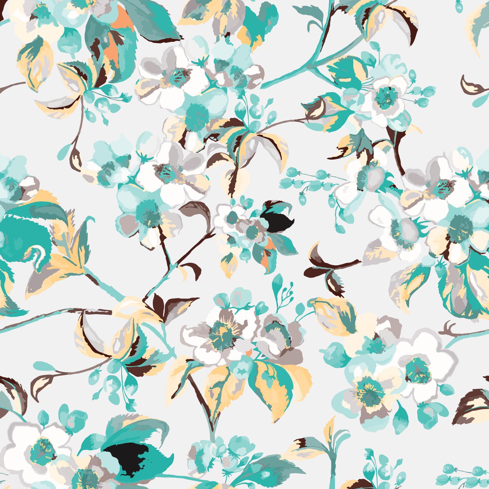 floral pattern design white and green roses combination Stock Free