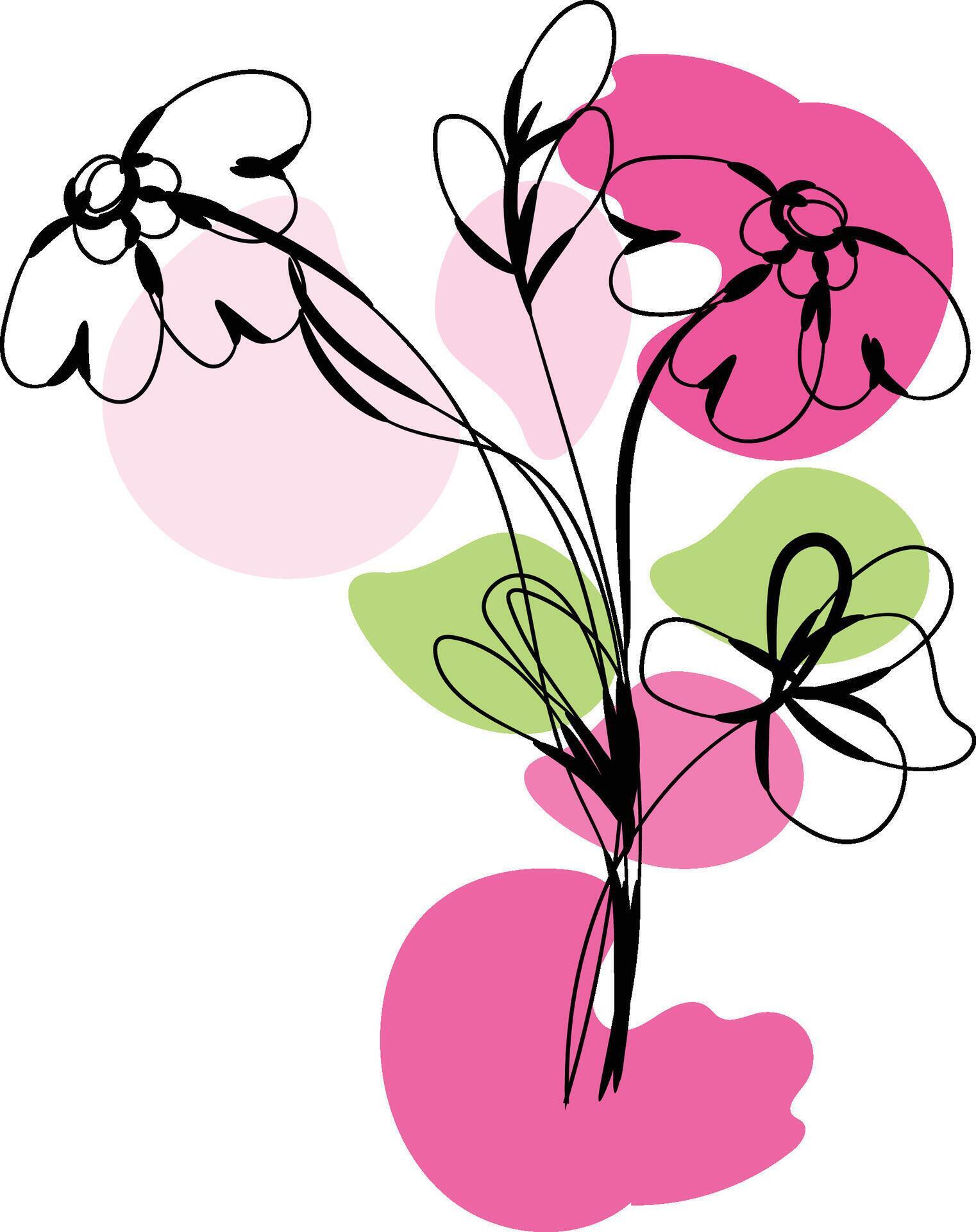 Monochromatic spring flowers collection Stock Free