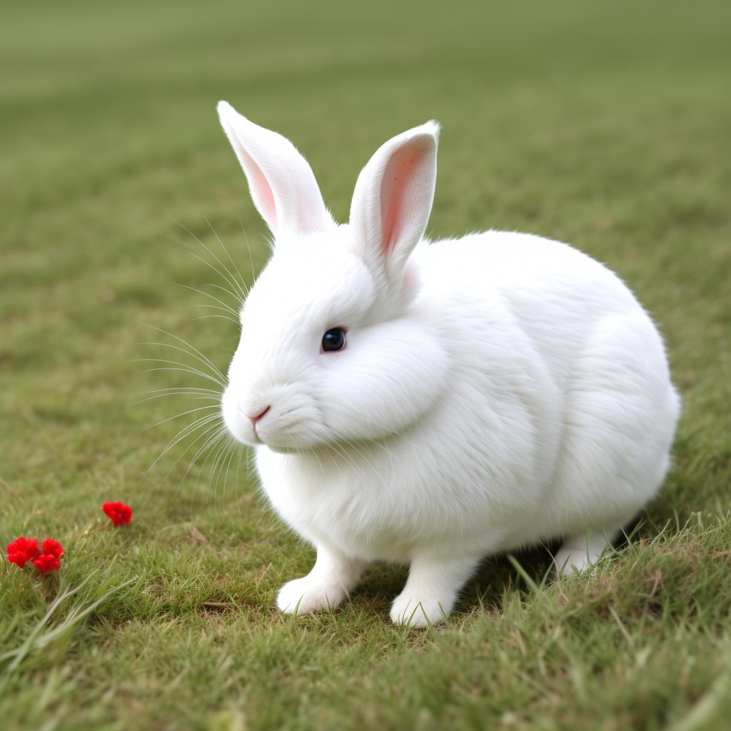 White New Zealand rabbit by @ai_generated