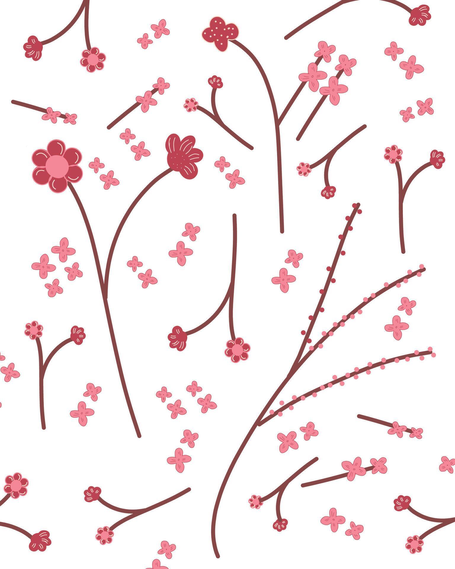 children drawing pattern flower illustration Stock Free