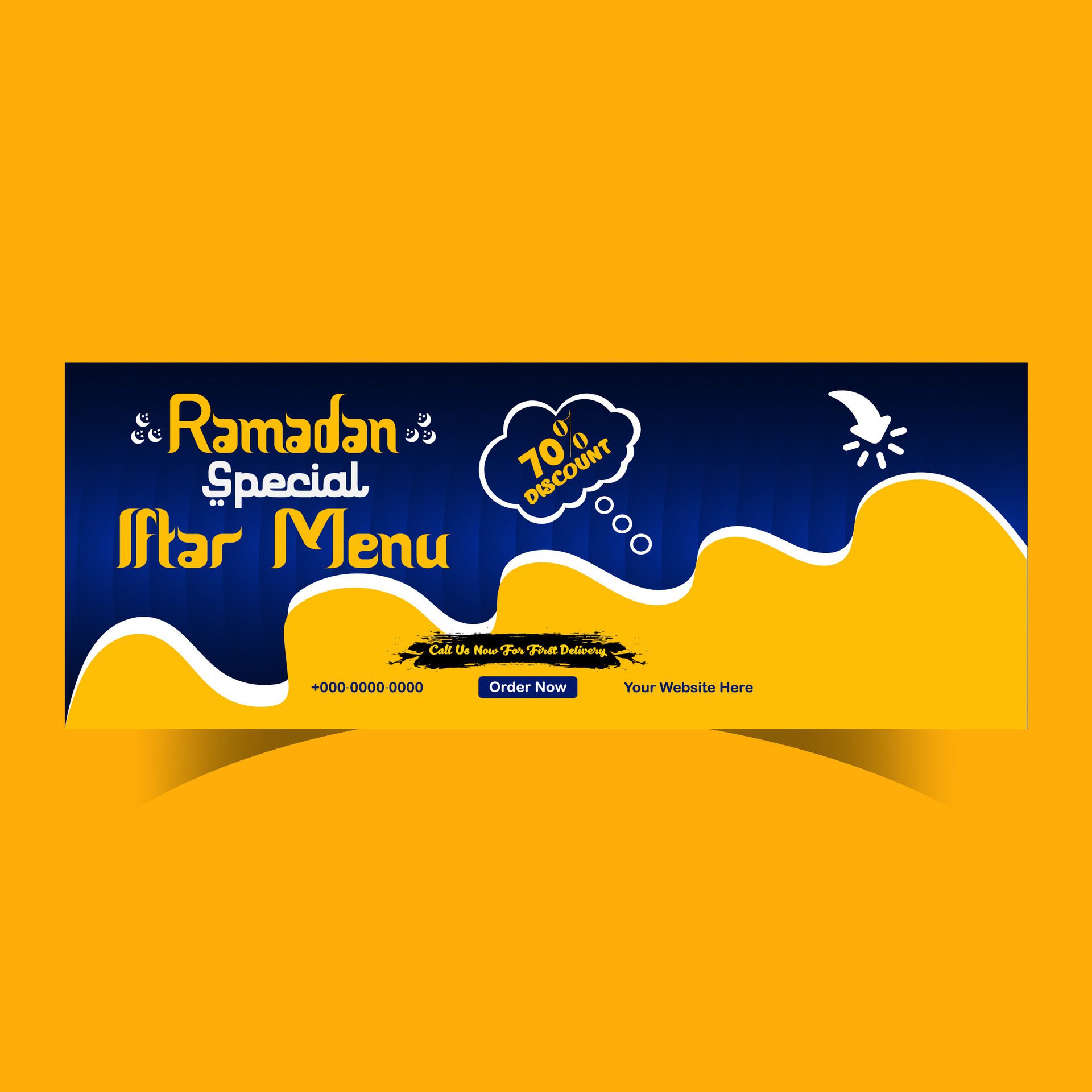 Ramadan food menu post design and social media banner template Free Vector