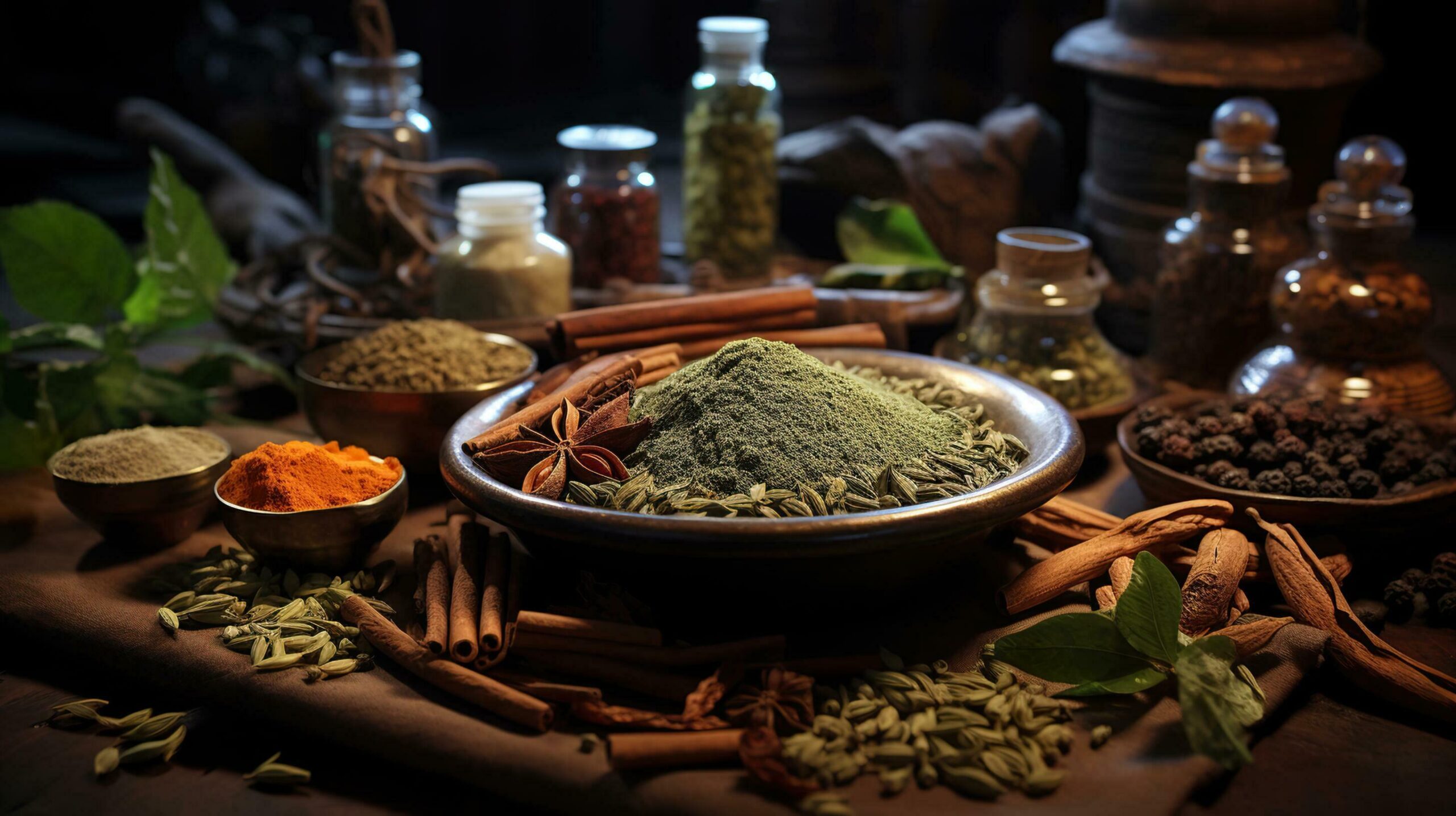 Indian Ayurveda herbal medicine Free Photo