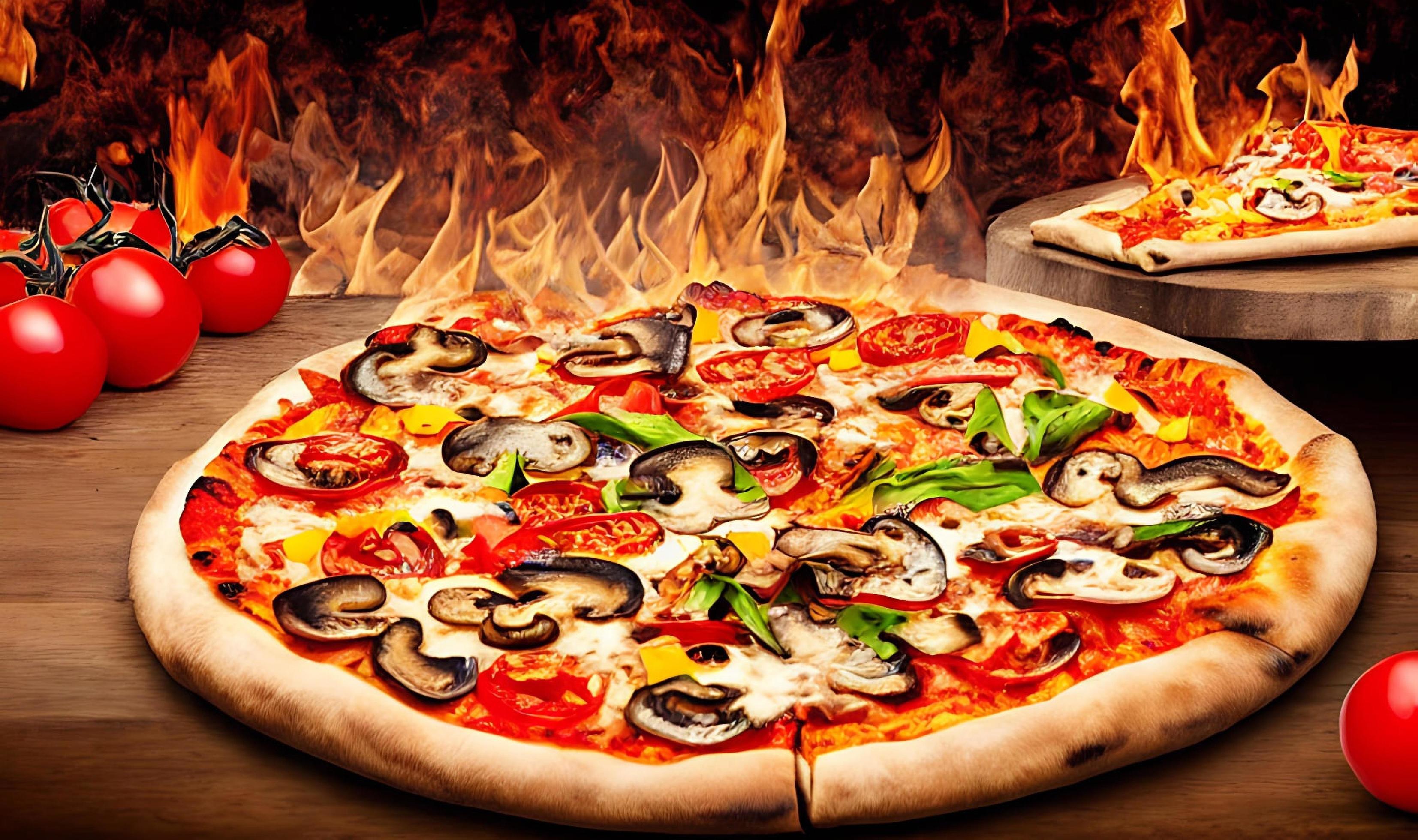 Pizza. Traditional Italian cuisine fast food. Stock Free