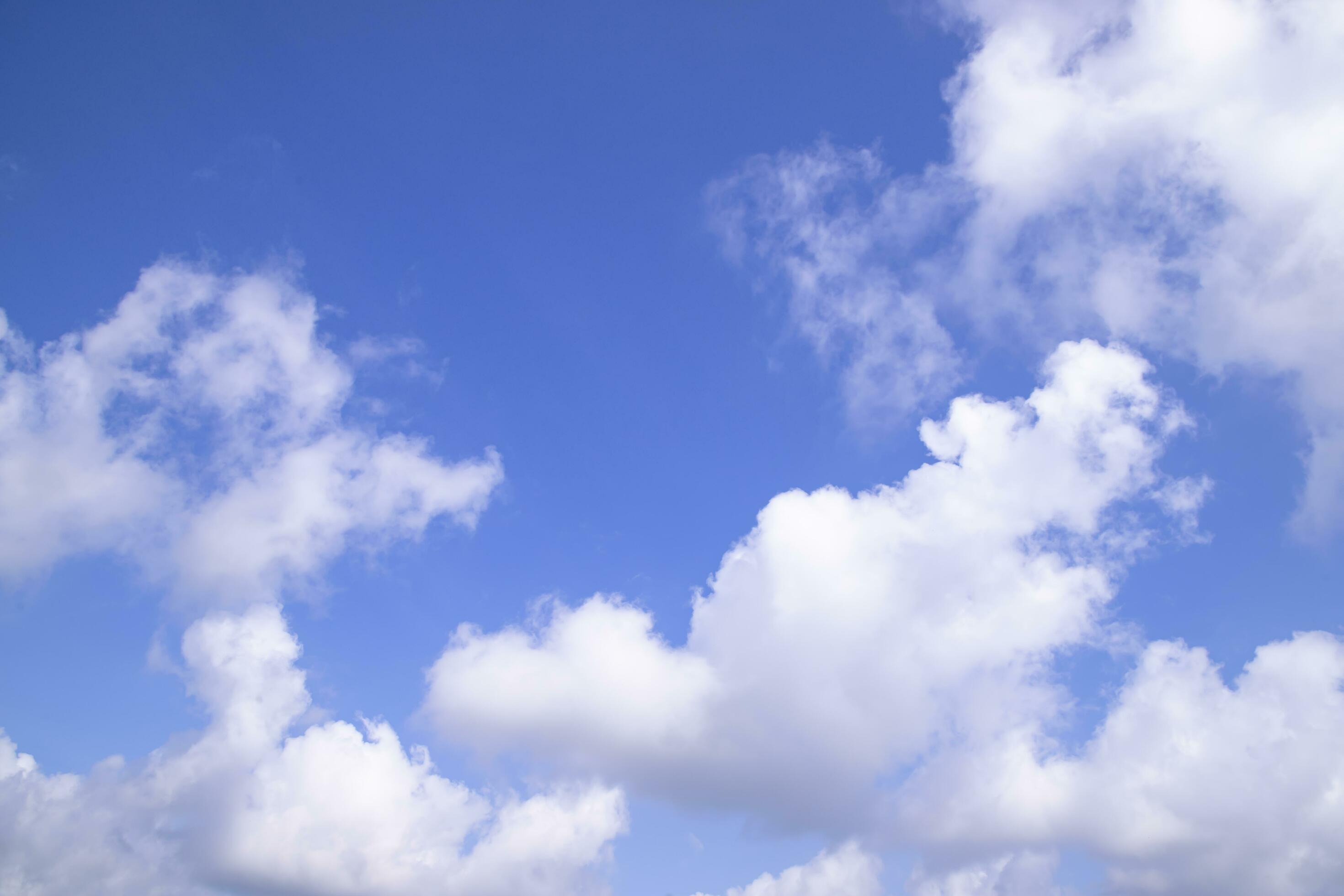 Beautiful Blue Sky With White Cloudy Dramatic Natural abstract background view Stock Free