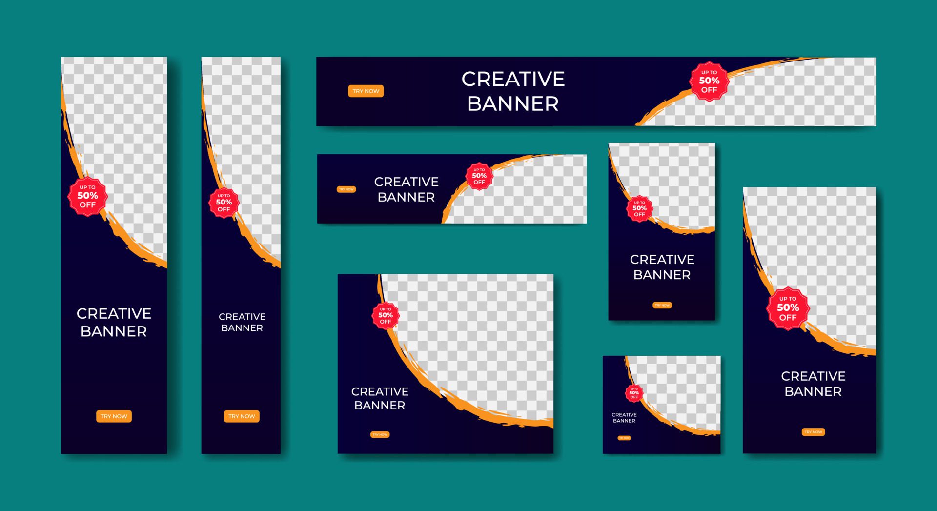 Ad Banner Template Design Free Vector