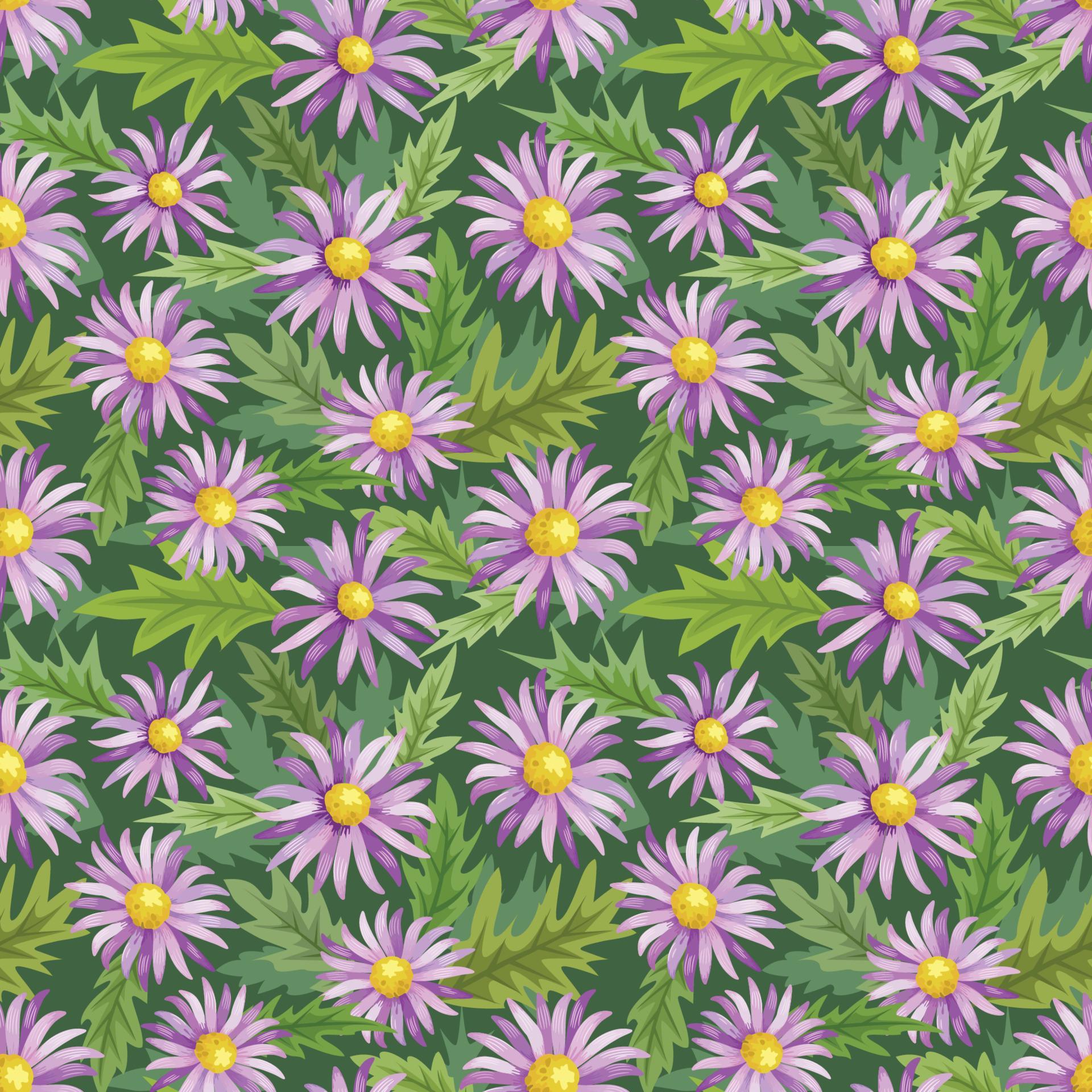 Daisy flowers seamless pattern fabric textile. Stock Free