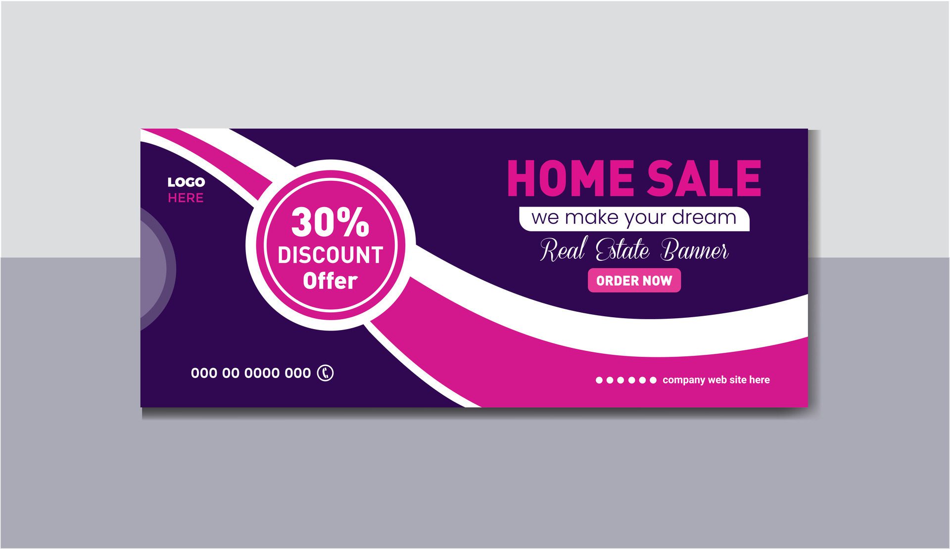 Real Estate social media banner template Free Vector