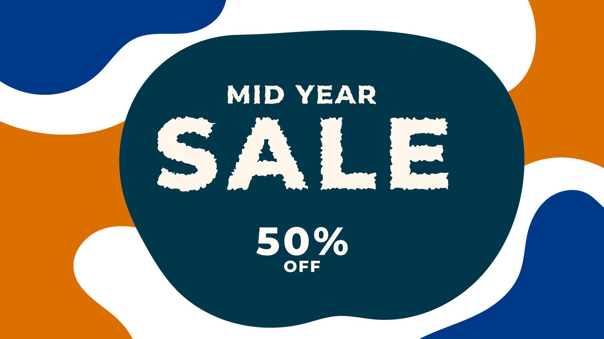 MID YEAR SALE OFFERS AND PROMOTION TEMPLATE BANNER DESIGN.COLORFUL FLAT COLOR BACKGROUND VECTOR. GOOD FOR SOCIAL MEDIA POST, COVER , POSTER Free Vector