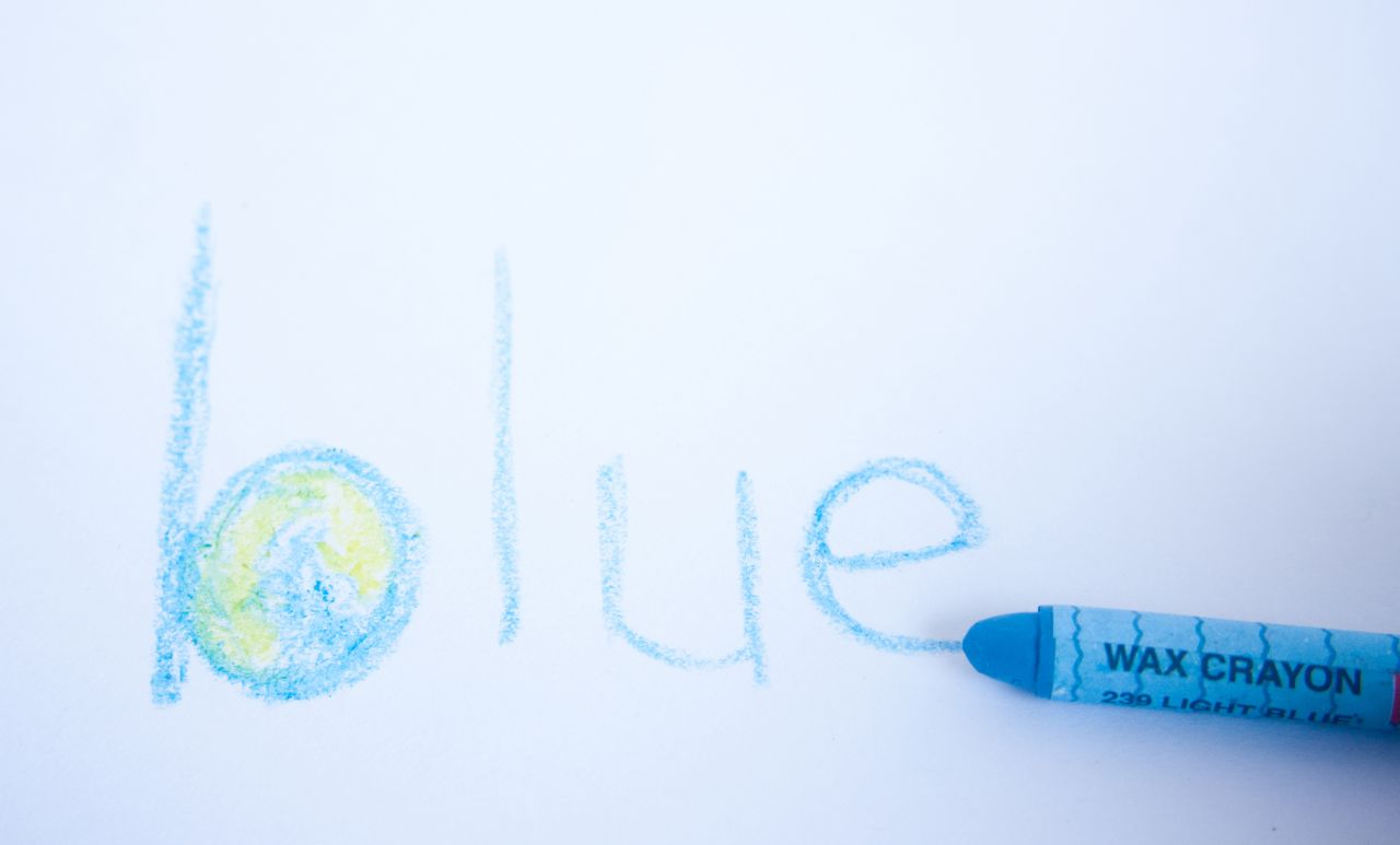 Blue Crayon Stock Free