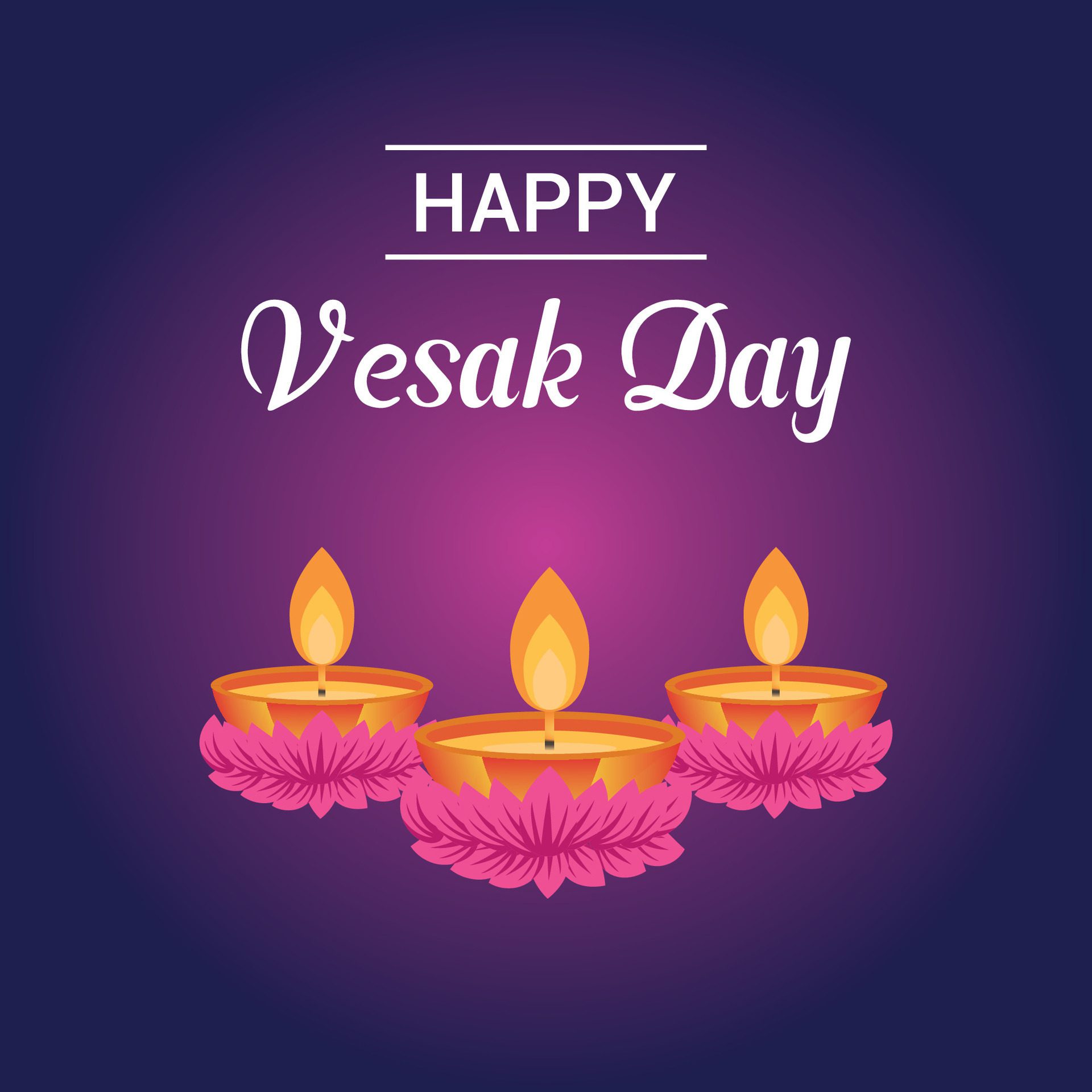 Flat vesak day illustration festival celebration and vesak day Banner Free Vector