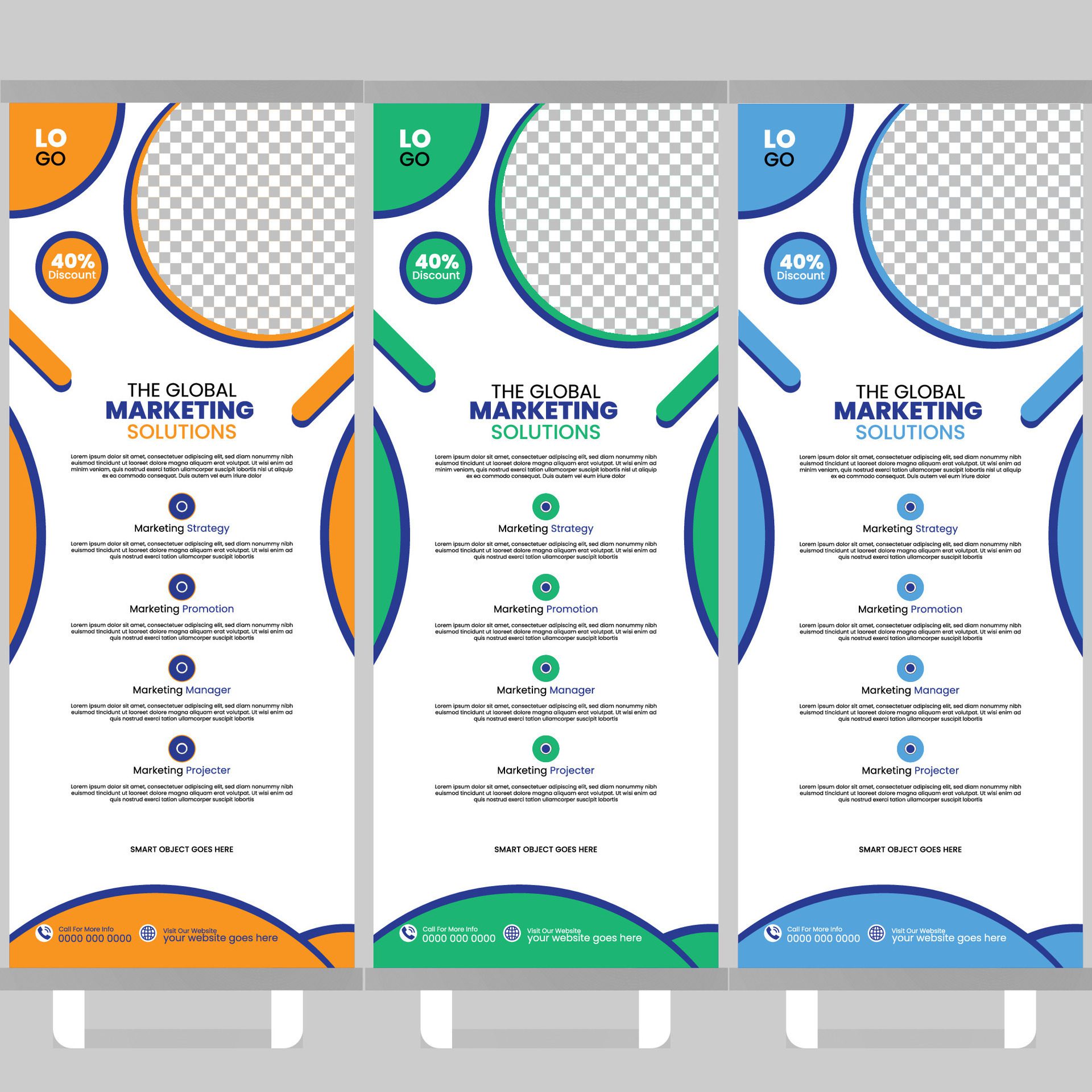 Roll Up Banner Template Free Vector