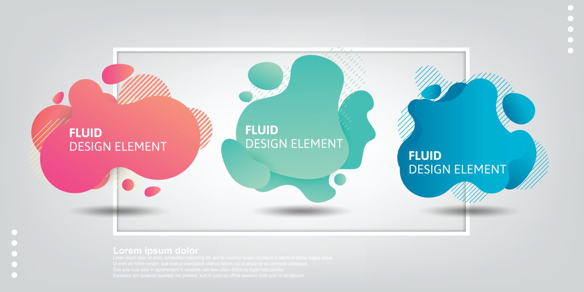 Set of abstract modern graphic elements. Dynamical colored forms and line. Gradient abstract banners with flowing liquid shapes. Free Vector