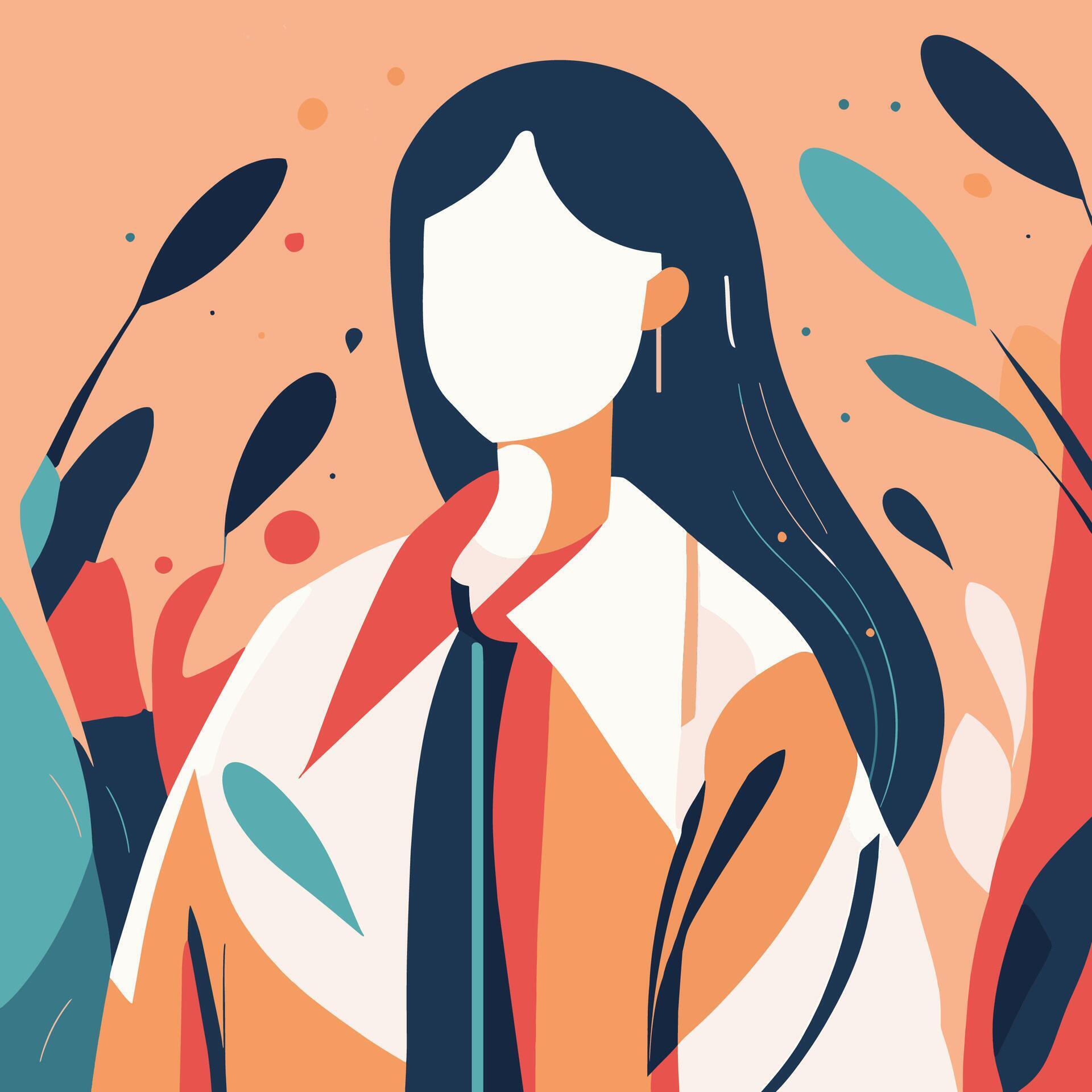 Illustration vector woman with flowers Stock Free