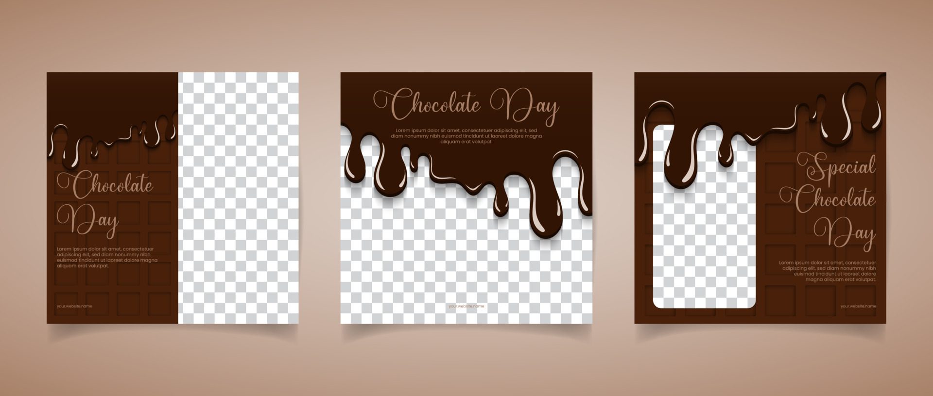 social media template for world chocolate day suitable for web ads, greeting cards and social media banners Free Vector