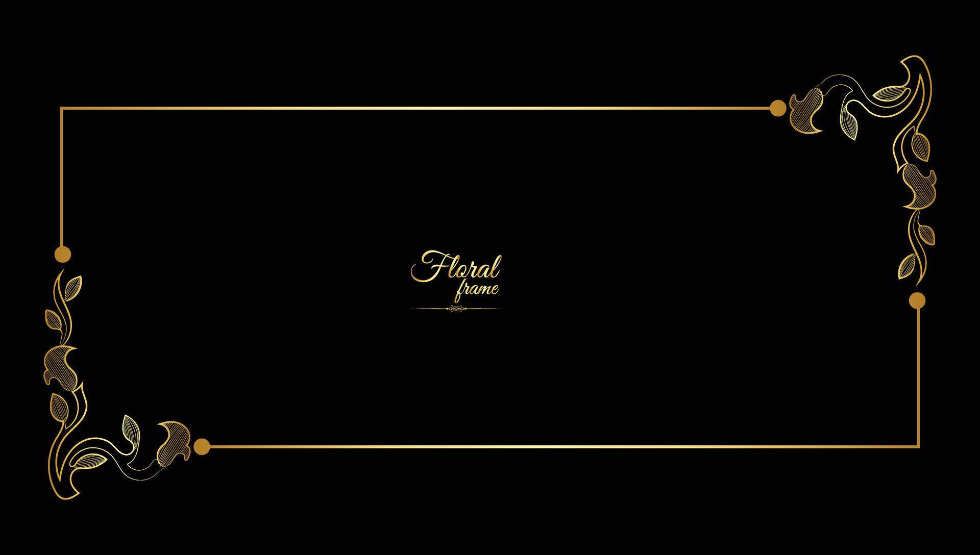 Vector luxury decorative golden vintage frames and borders. retro ornamental frame art and flower isolated floral background Stock Free