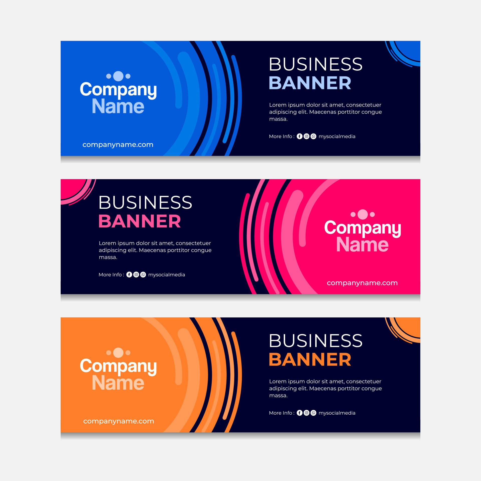 Flat banners template Free Vector and Free SVG