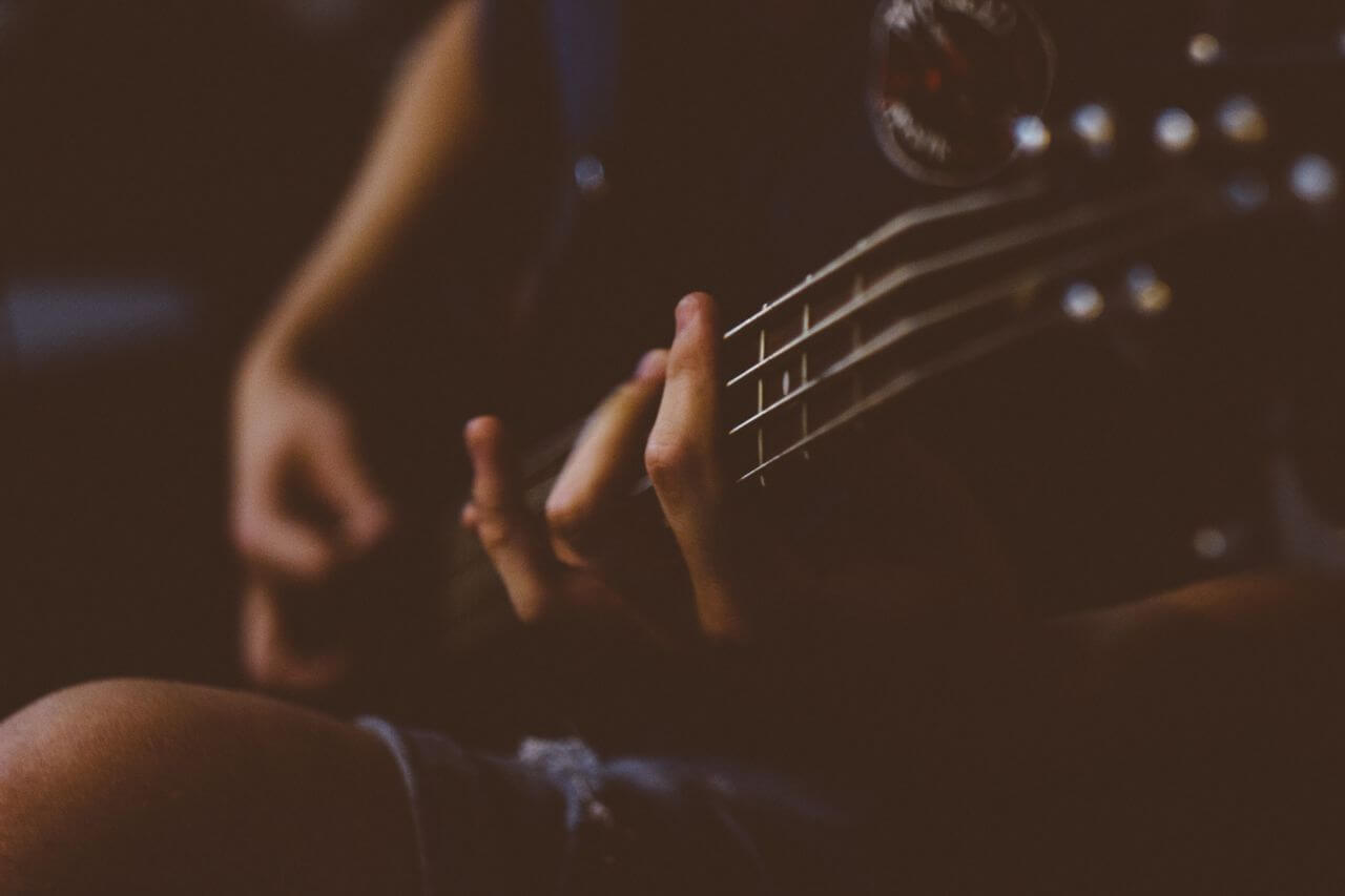 Closeup Playing Guitar Stock Free