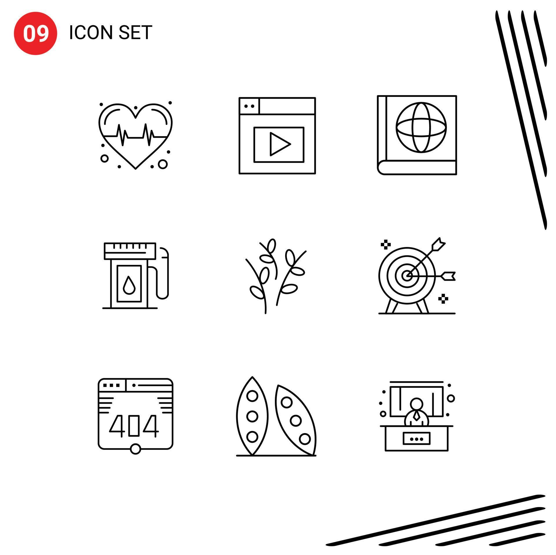 Set of 9 Modern UI Icons Symbols Signs for arrow nature gasoline easter buds Editable Vector Design Elements Stock Free