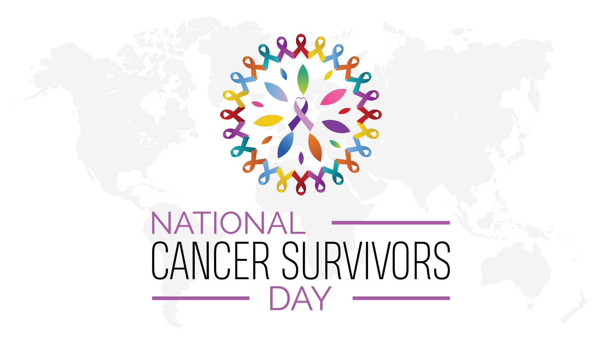 National Cancer Survivors Day observed every year in June. Template for background, banner, card, poster with text inscription. Free Vector