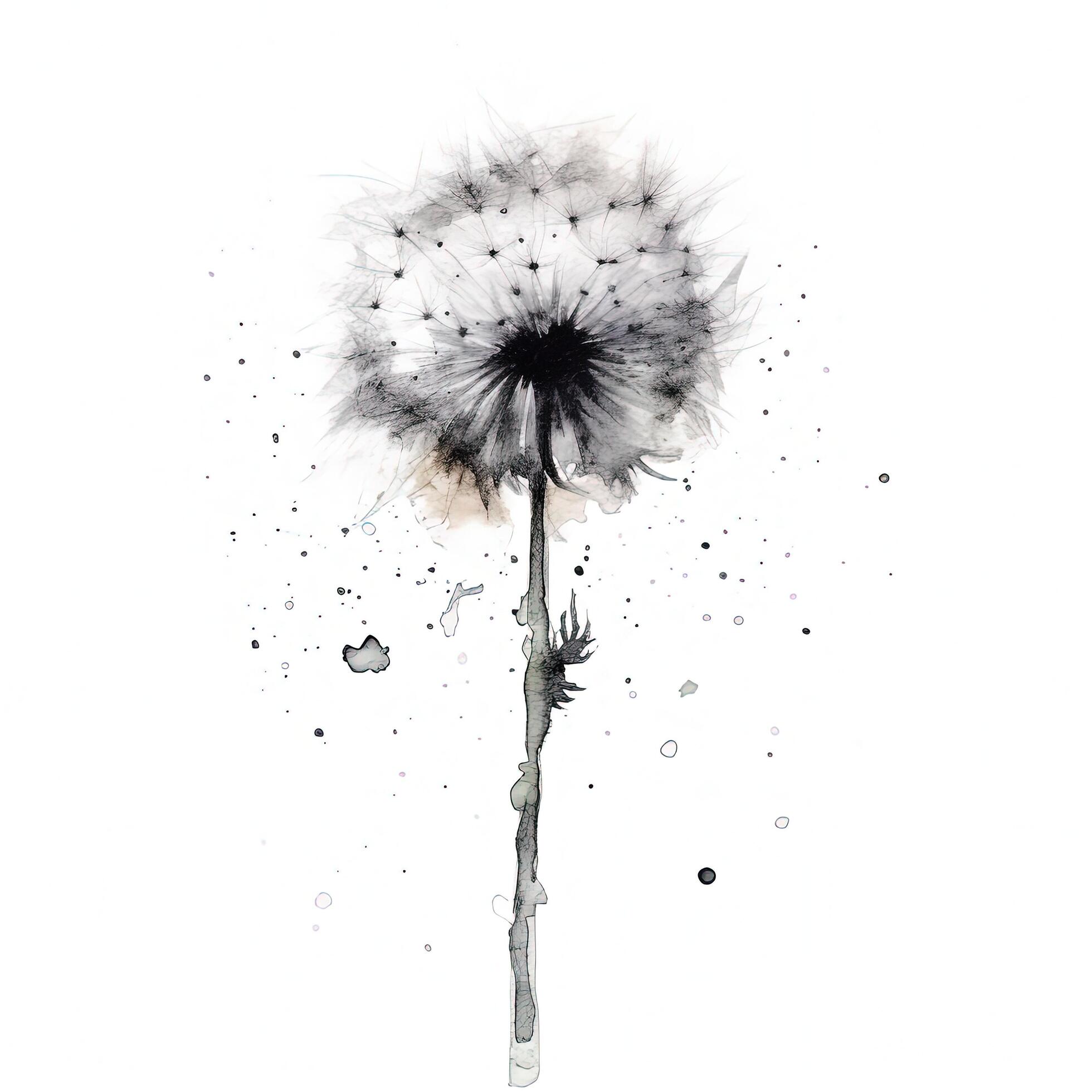 Watercolor dandelion flower. Illustration Stock Free