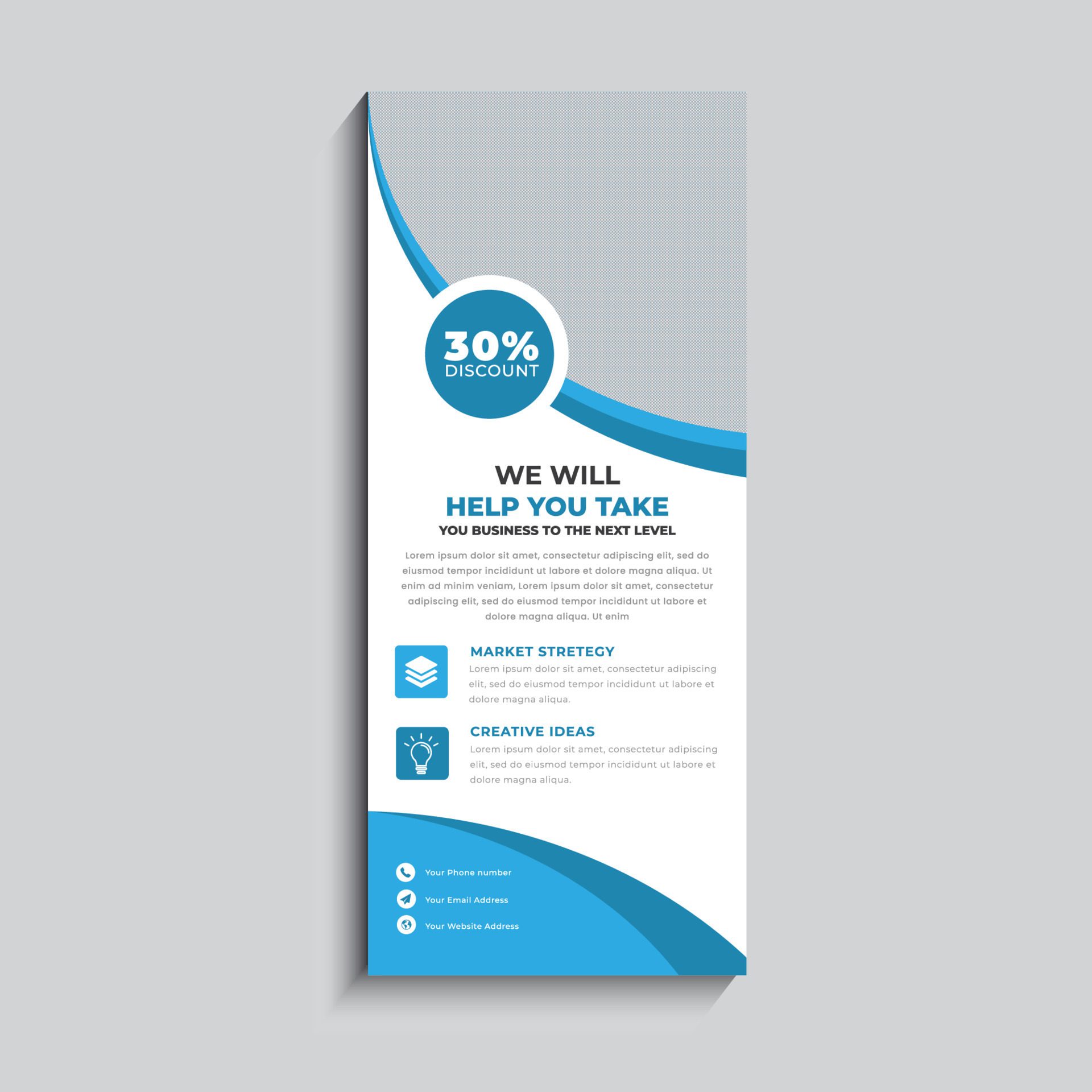 Corporate Business Roll up banner design Free Vector