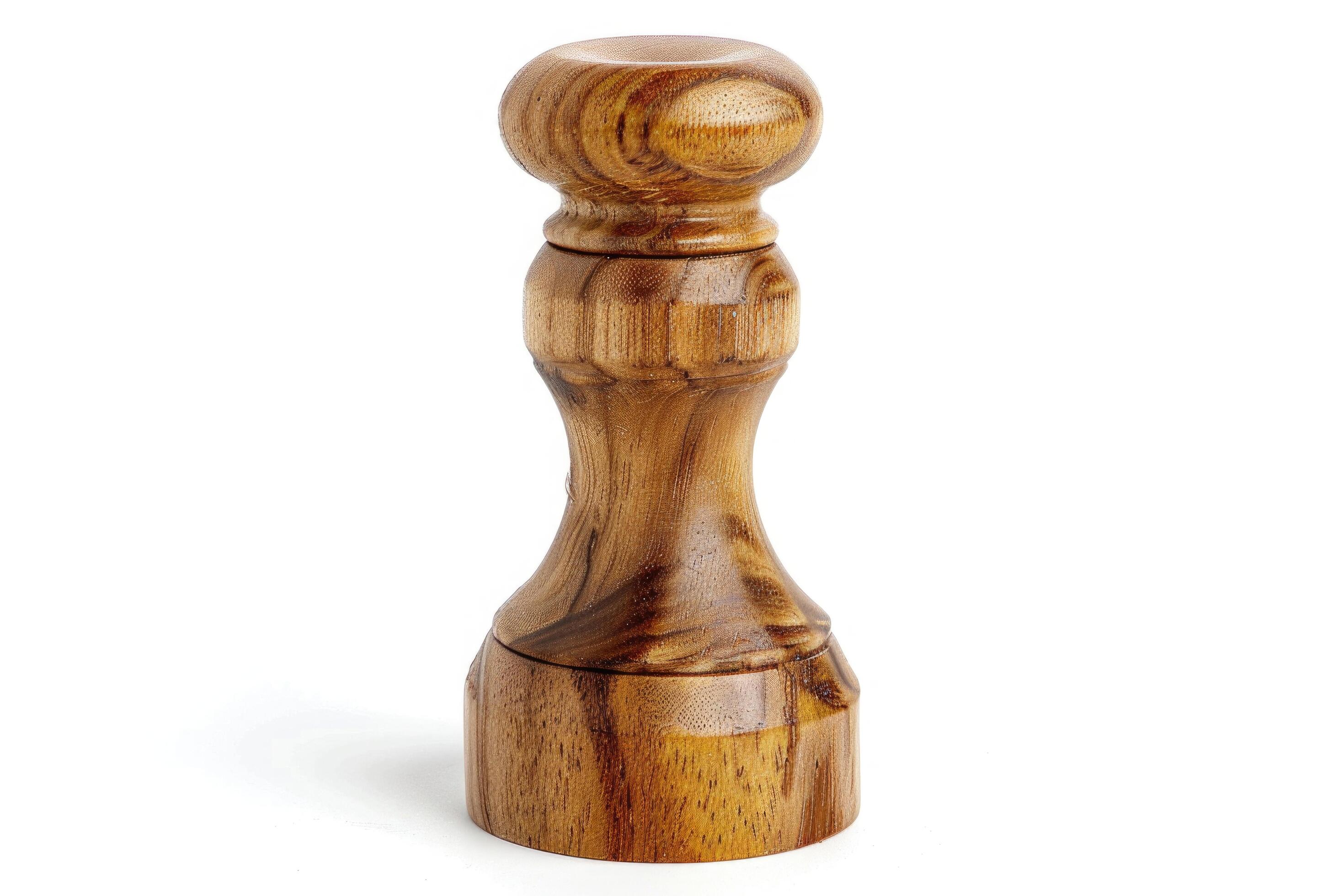 Wooden pepper mill on a white background. Stock Free