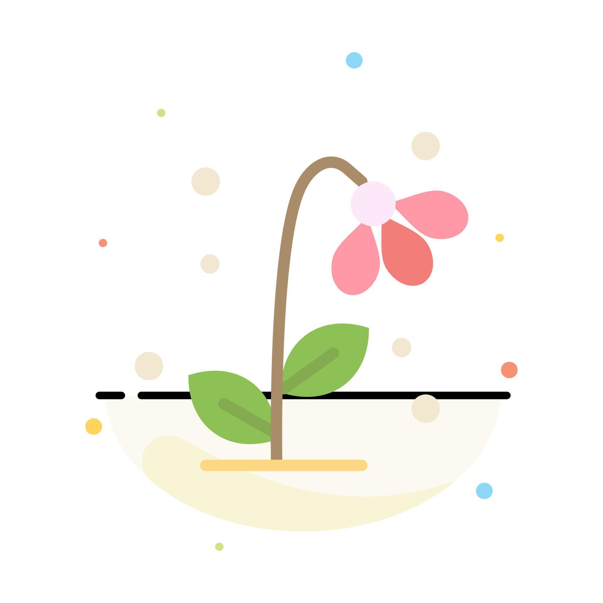 Flora Floral Flower Nature Spring Abstract Flat Color Icon Template Stock Free