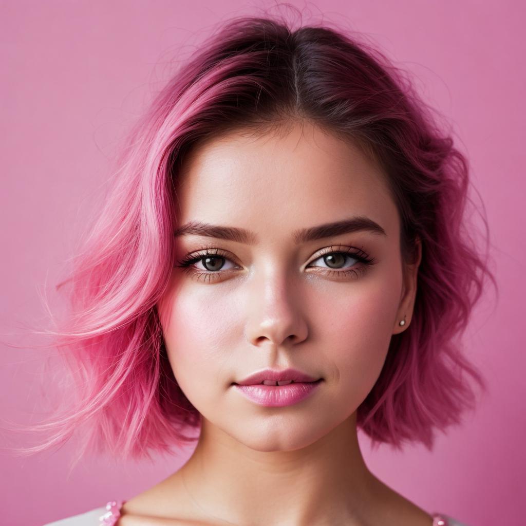 Pink portrait Trending, vibrant by @ai_generated