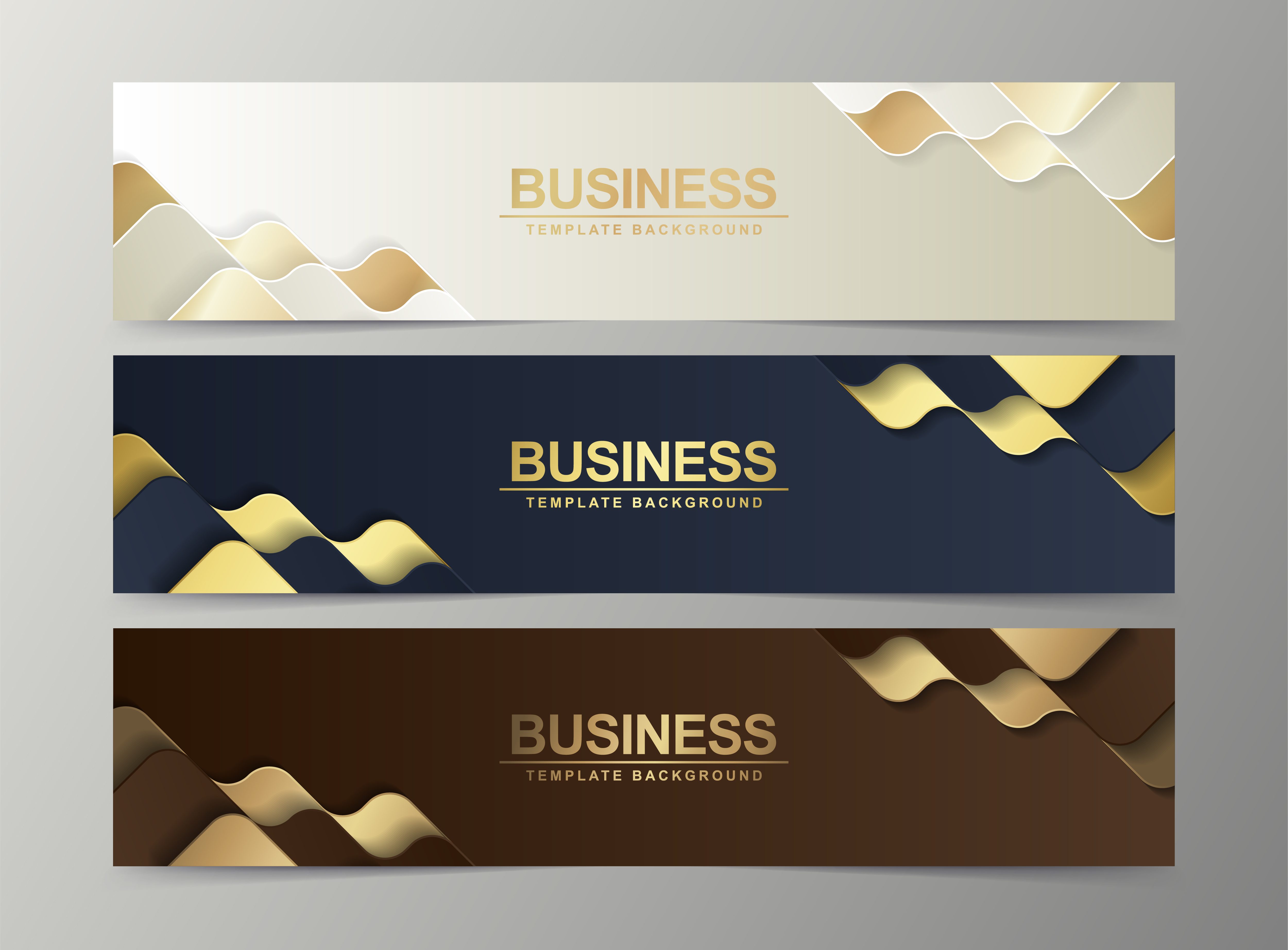 Luxury abstract banner design web template set Free Vector