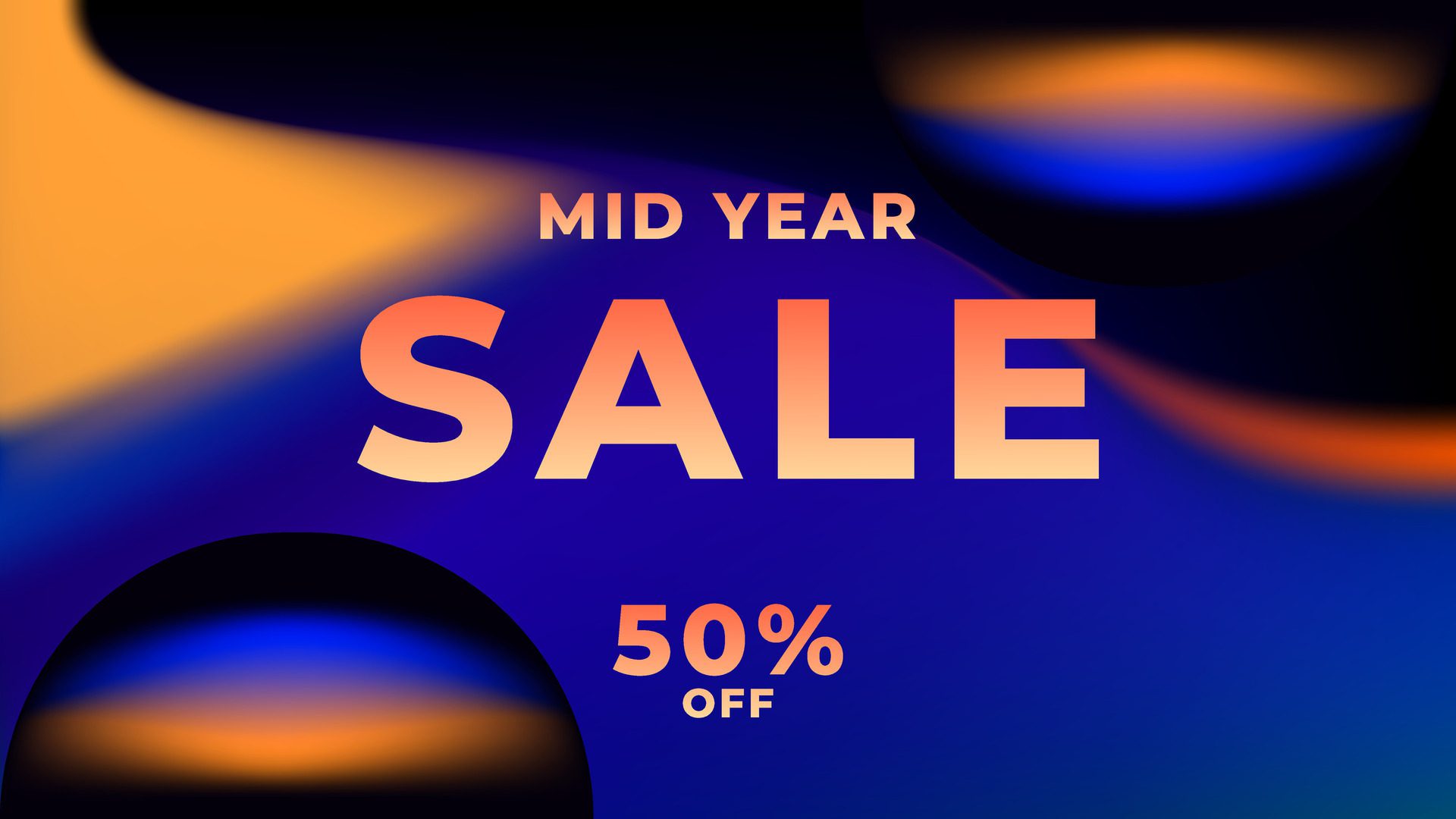 MID YEAR SALE OFFERS AND PROMOTION TEMPLATE BANNER DESIGN.COLORFUL GRADIENT COLOR BACKGROUND VECTOR. GOOD FOR SOCIAL MEDIA POST, COVER , POSTER Free Vector