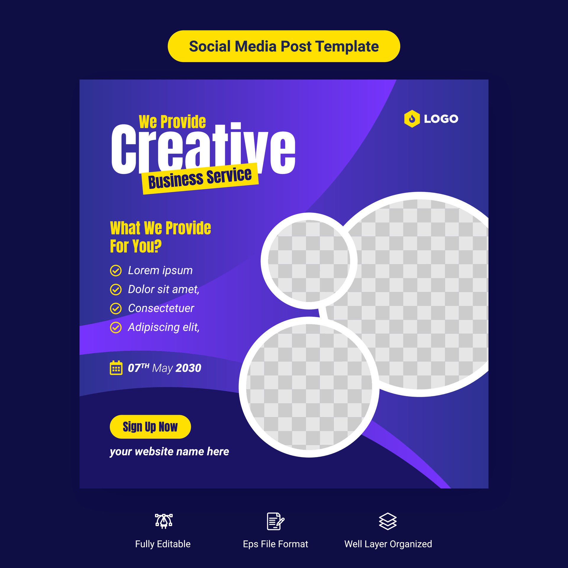 Creative business service social media cover post banner template design Free Vector