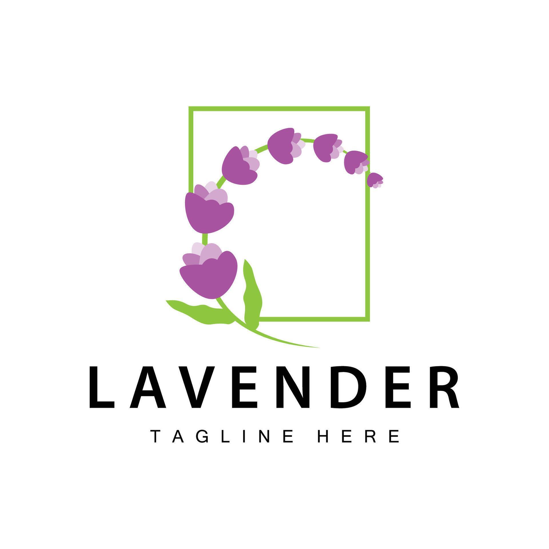 Lavender logo simple design vector cosmetic plant purple color and aromatherapy lavender flower garden template Stock Free