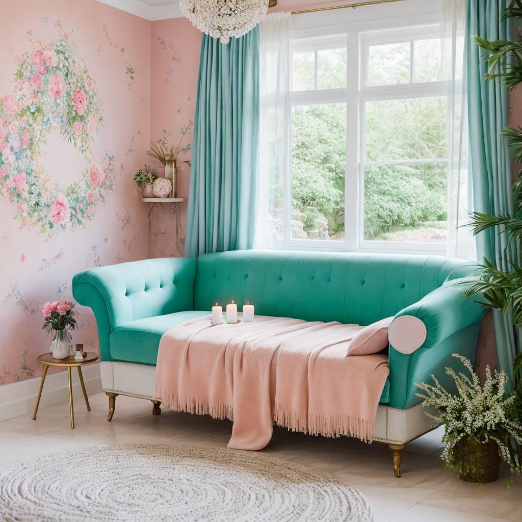 Romantic spa room pastel by @ai_generated