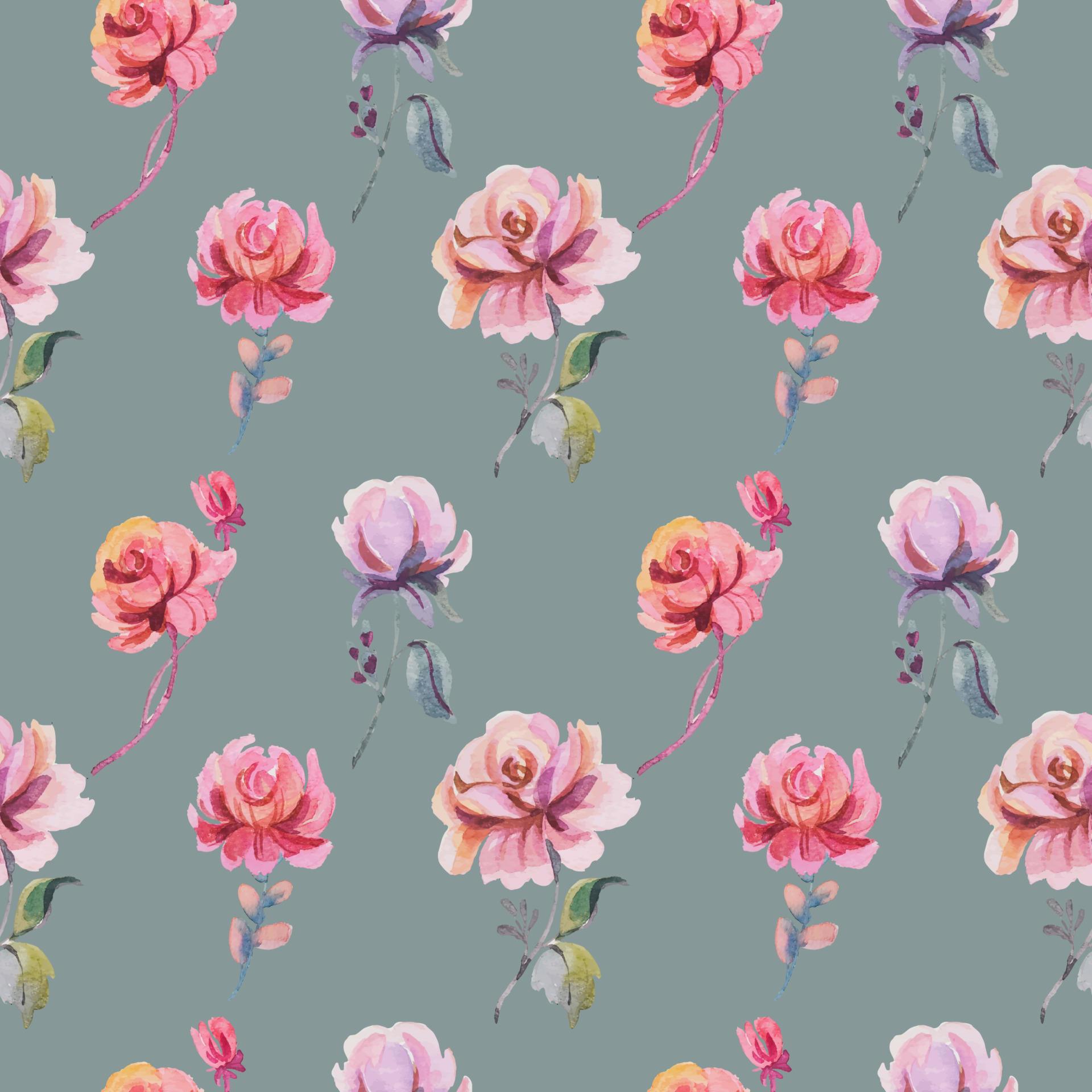 seamless pattern watercolor flower Stock Free