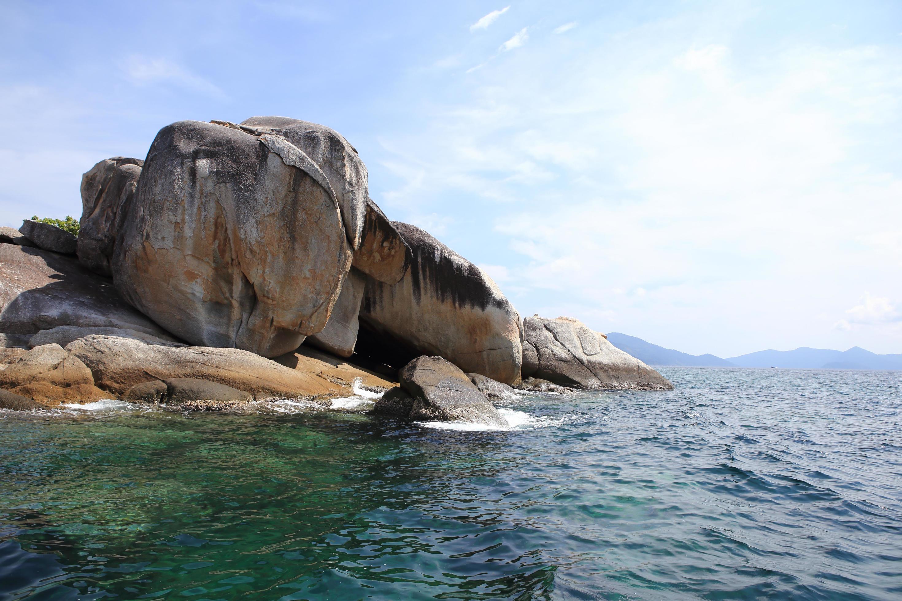 Large stone arch stack at Andaman sea near Koh Lipe, Thailand Stock Free