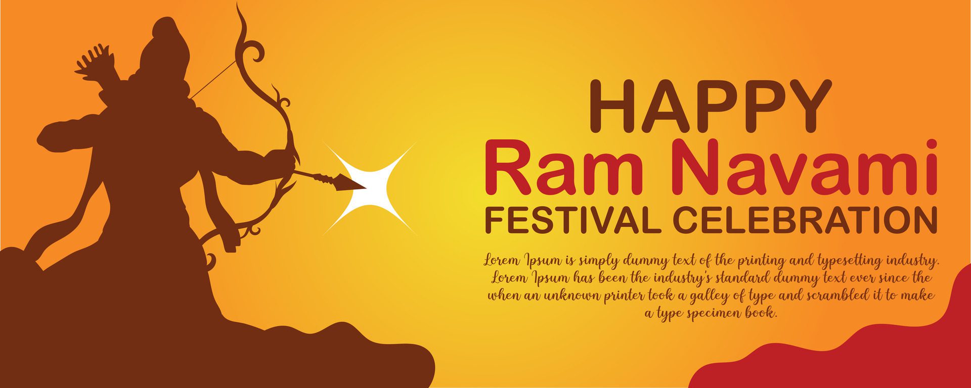 Happy Ram Navami cultural Banner Hindu festival vertical post wishes celebration card Ram Navami celebration background Free Vector