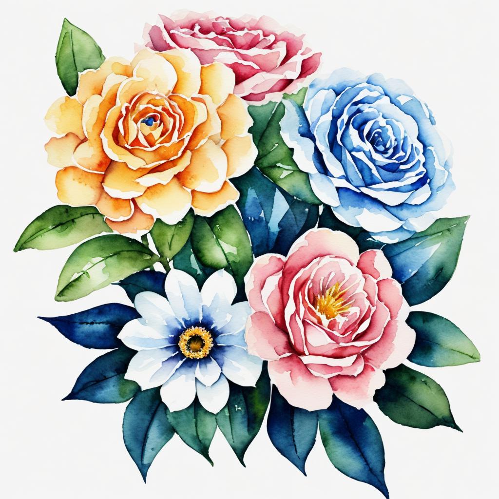 Flowers Details,Sharp focus,Watercolor,Illustration by by @ai_generated