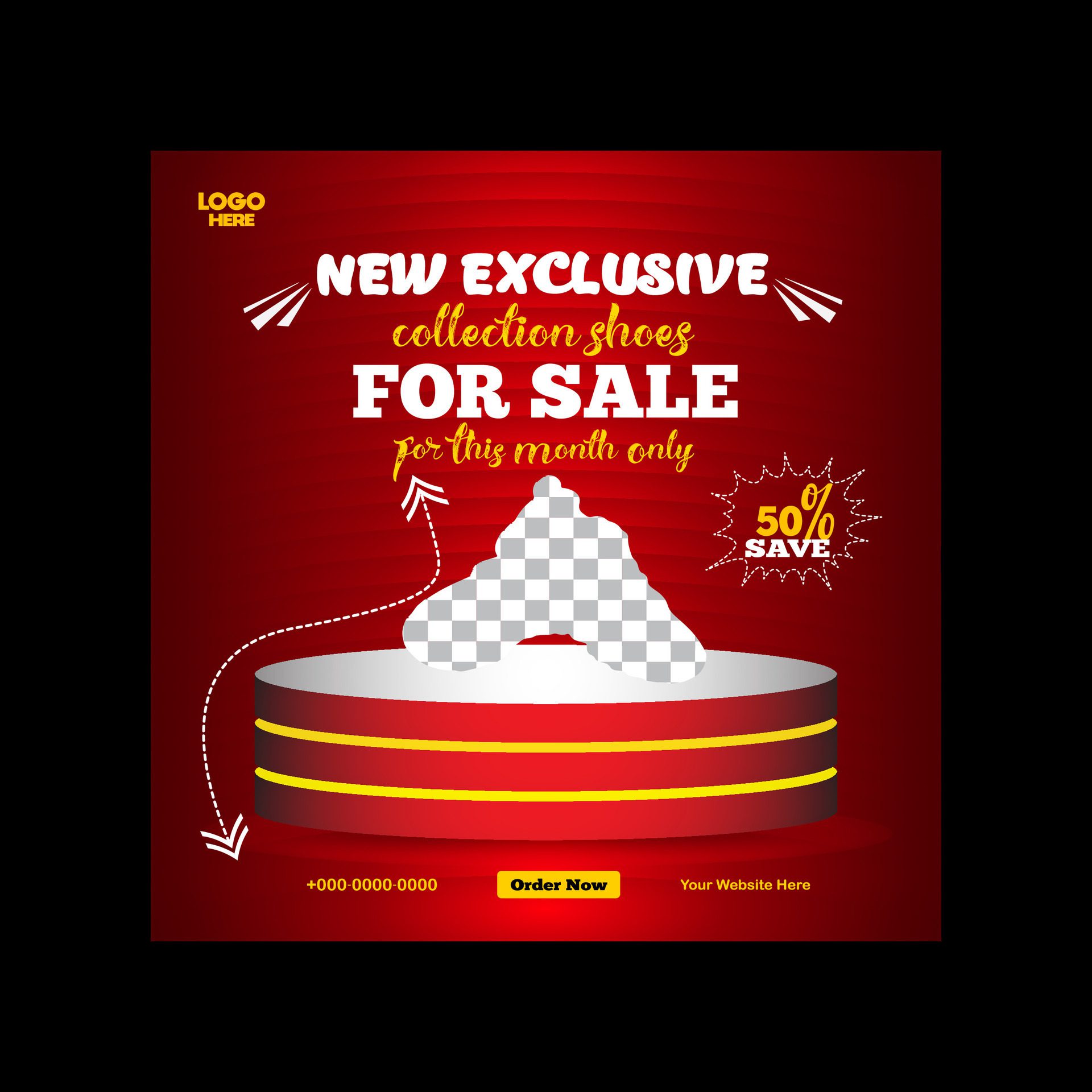 Shoes for sale social media banner and post template design Free Vector