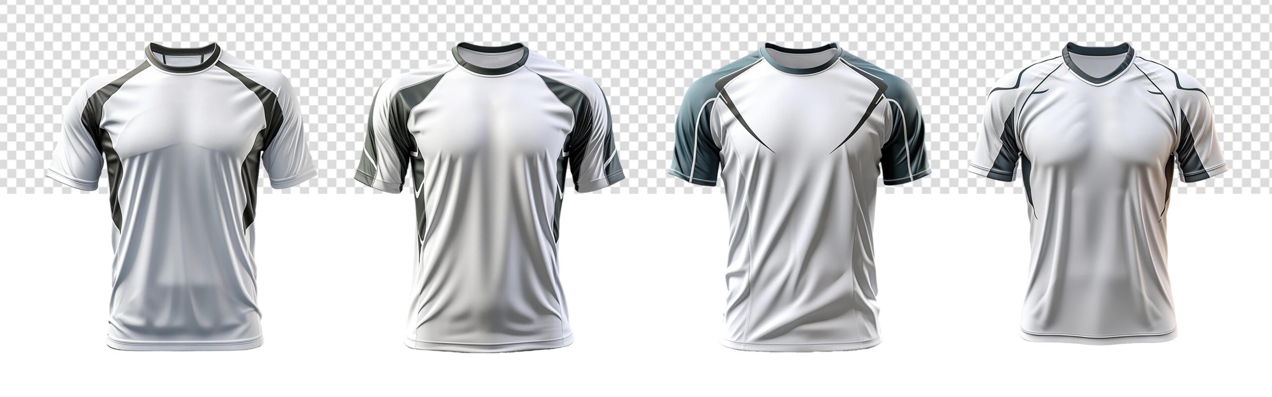 men’s sports t-shirt mockup template set with front view, generated ai Free Photo