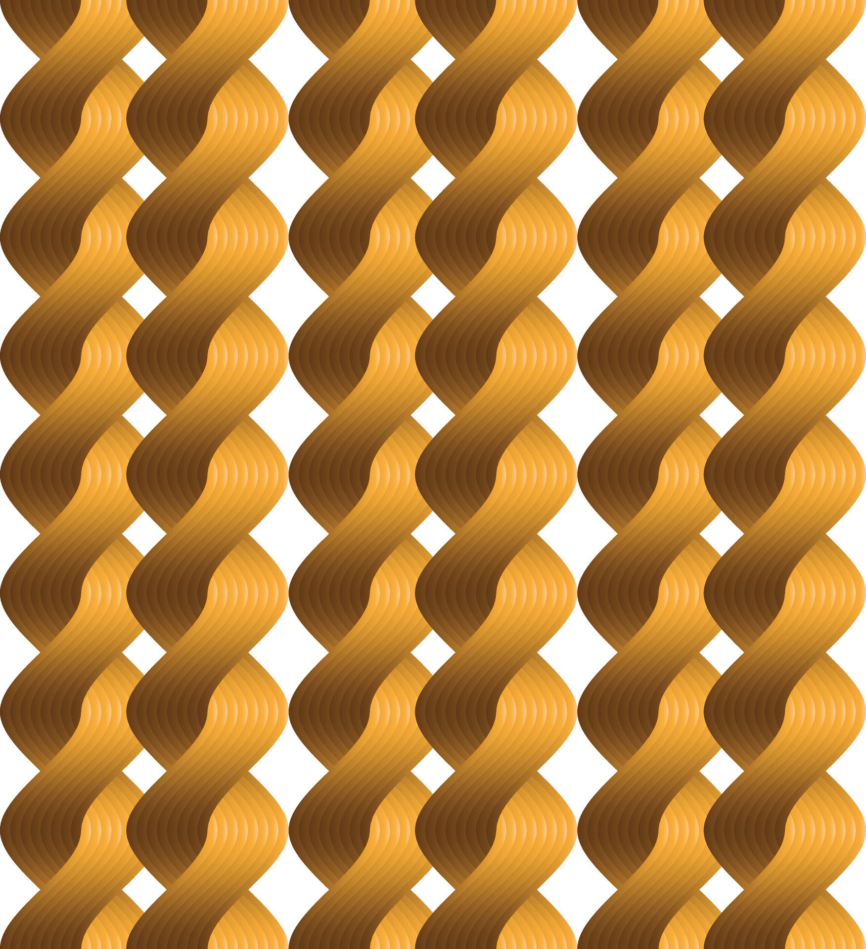 a golden wavy pattern on a white background Free Vector