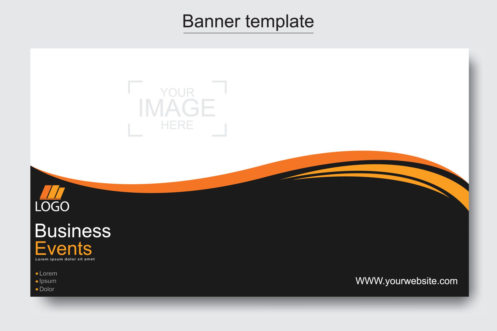 Vector abstract design web banner template. Web Design Elements – Header Design. Abstract geometric web banner template on grey background. Free Vector