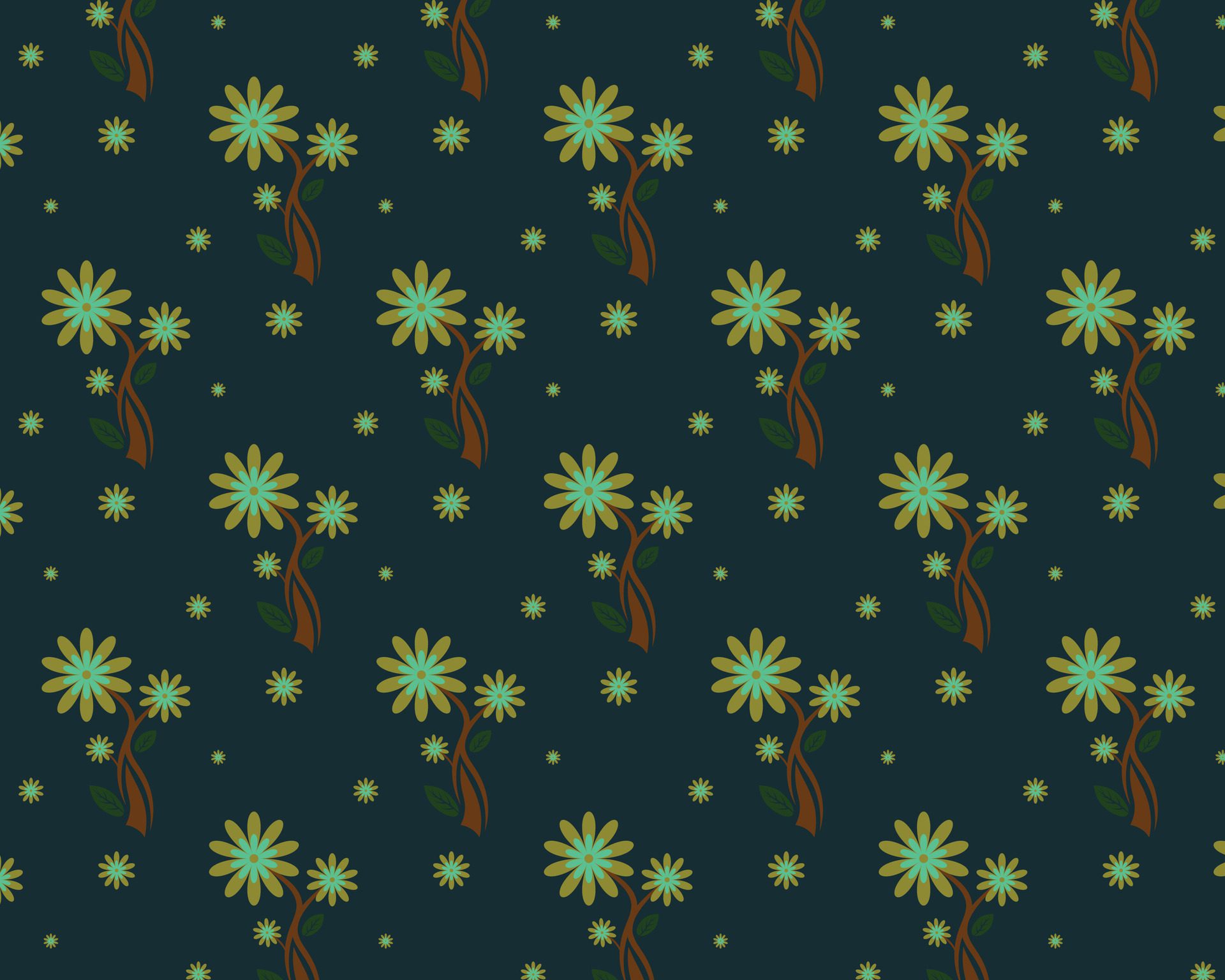 Modern Organic Floral Pattern with beautiful background Free Vector