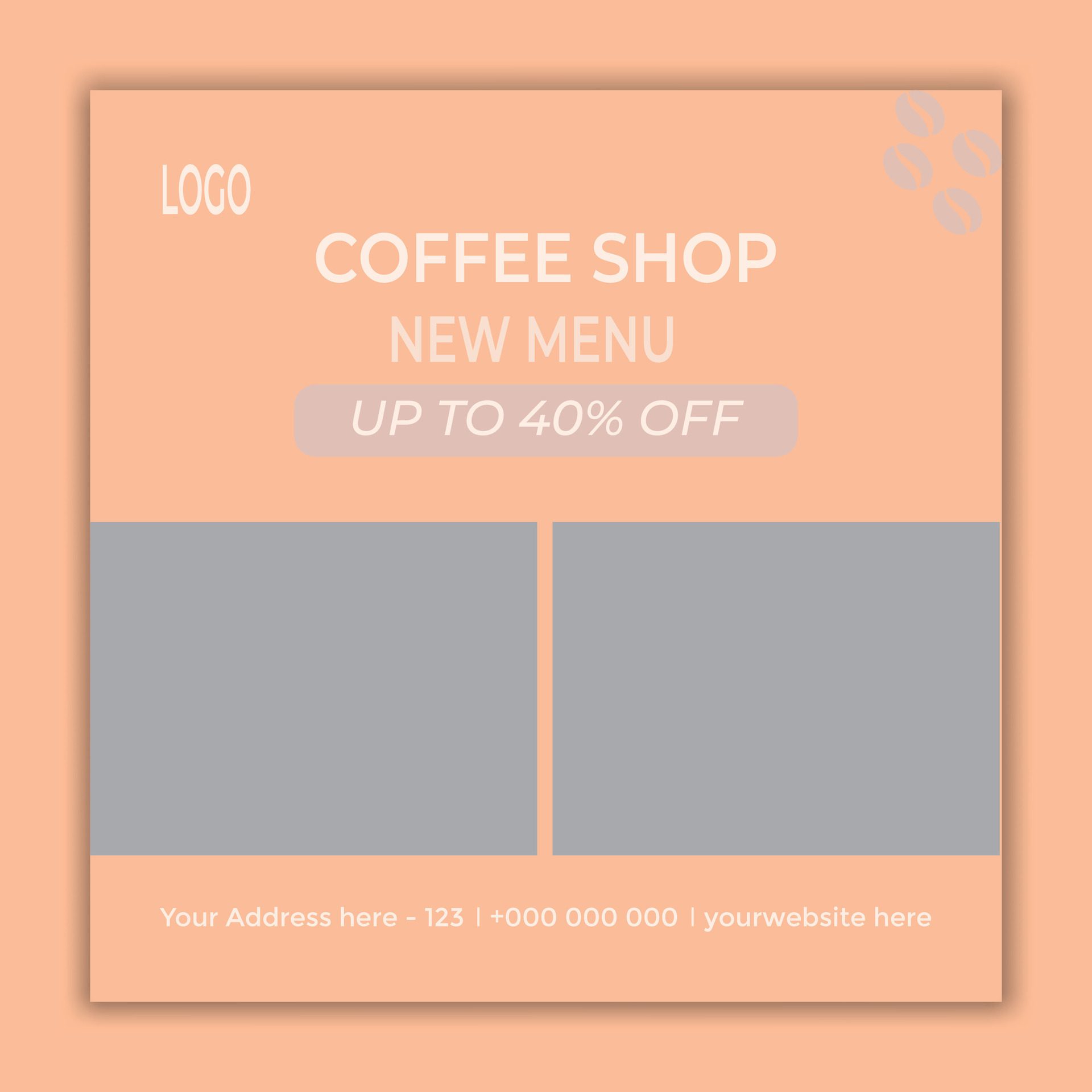 coffee drink menu sale promotional social media post banner template Free Vector