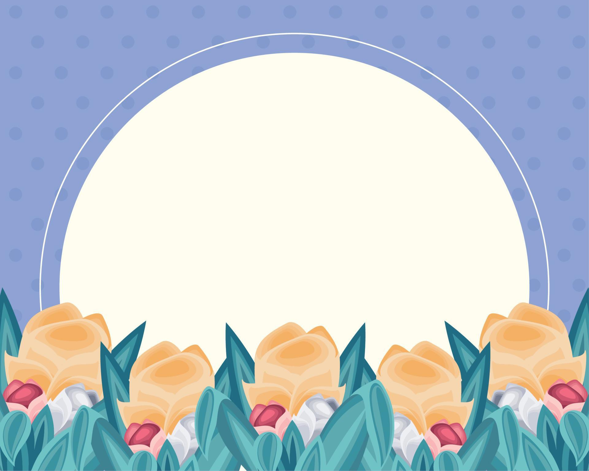 circle badge and flowers Stock Free