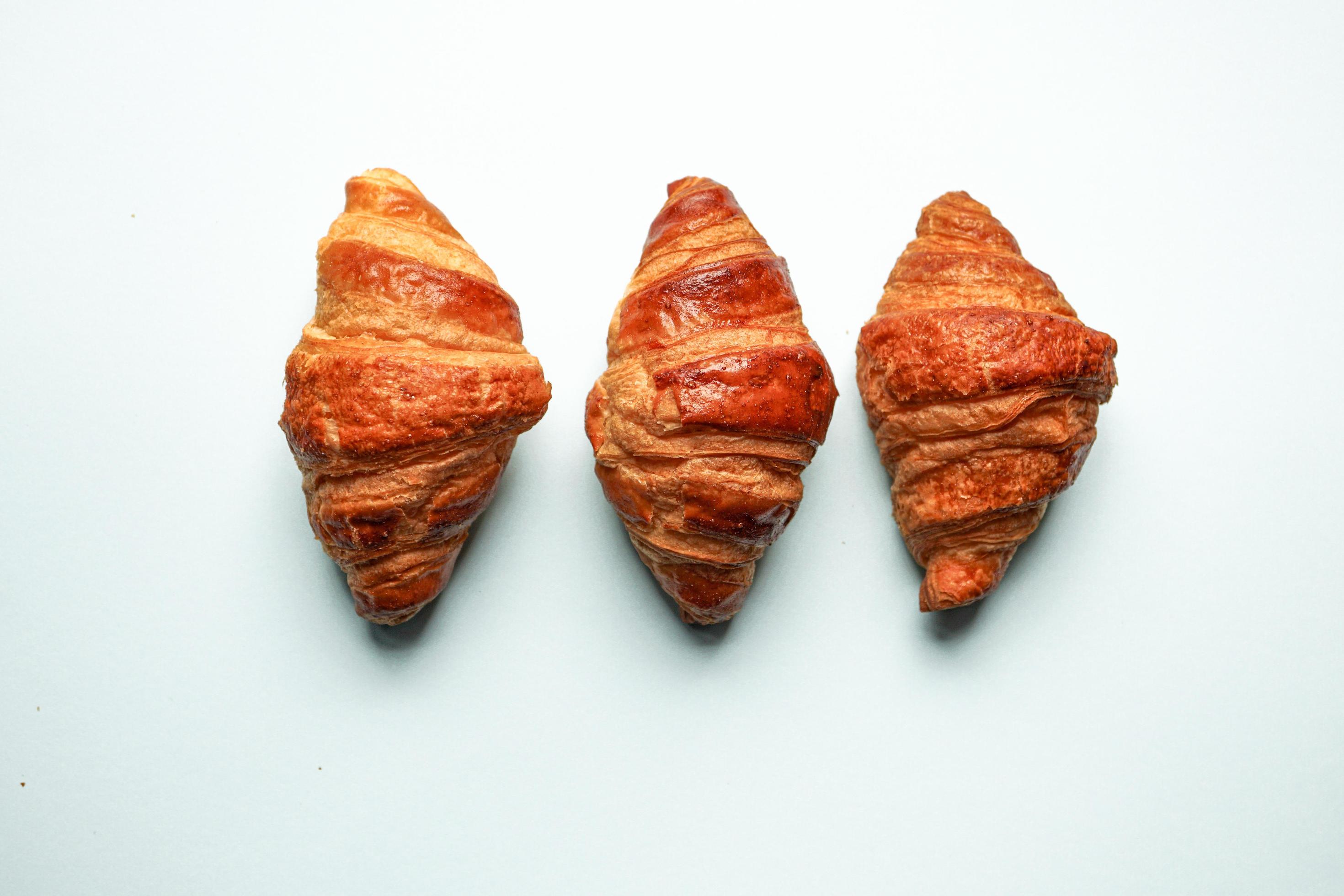 tasty croissant for breakfast, french food Stock Free