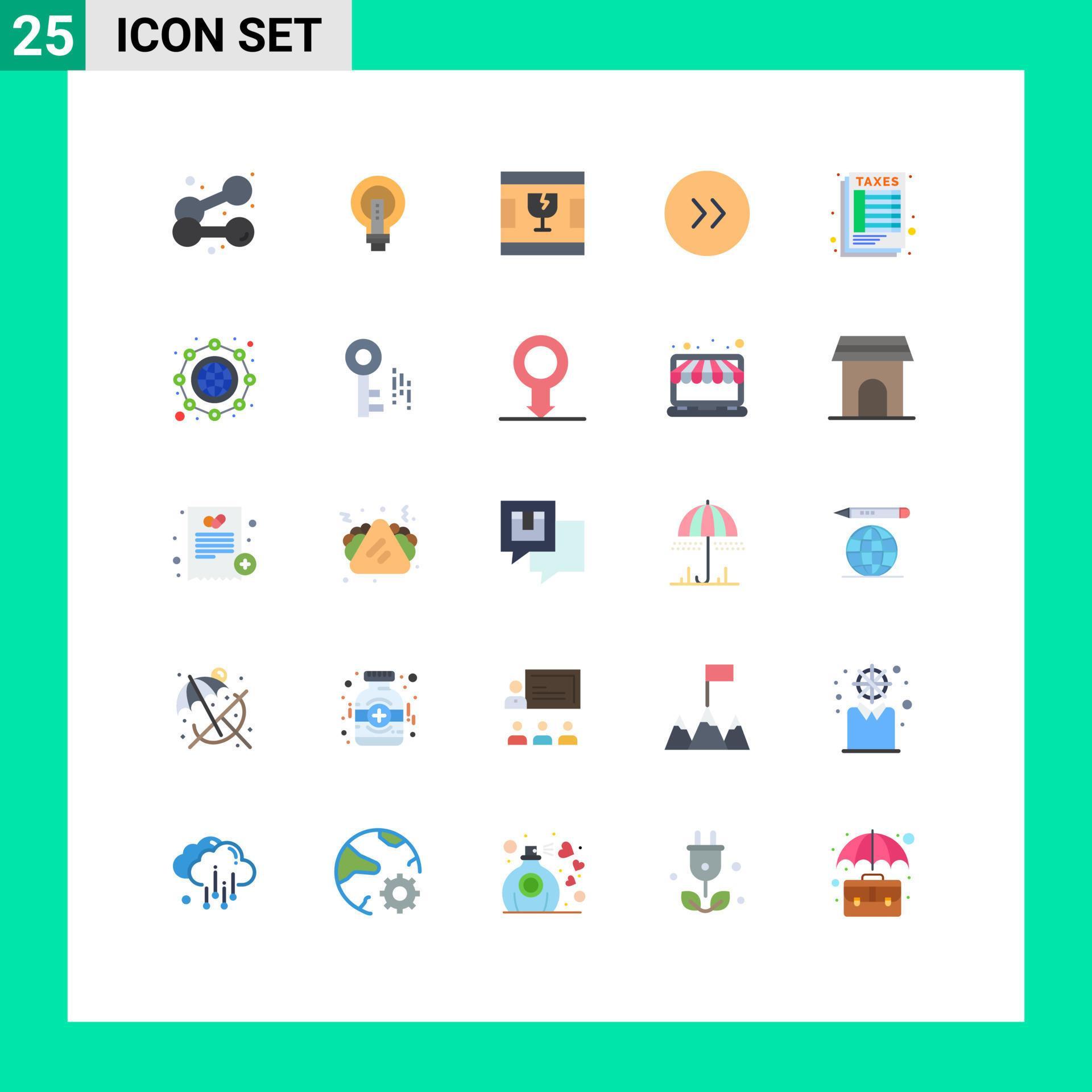 Universal Icon Symbols Group of 25 Modern Flat Colors of right arrows light shapes delivery Editable Vector Design Elements Stock Free