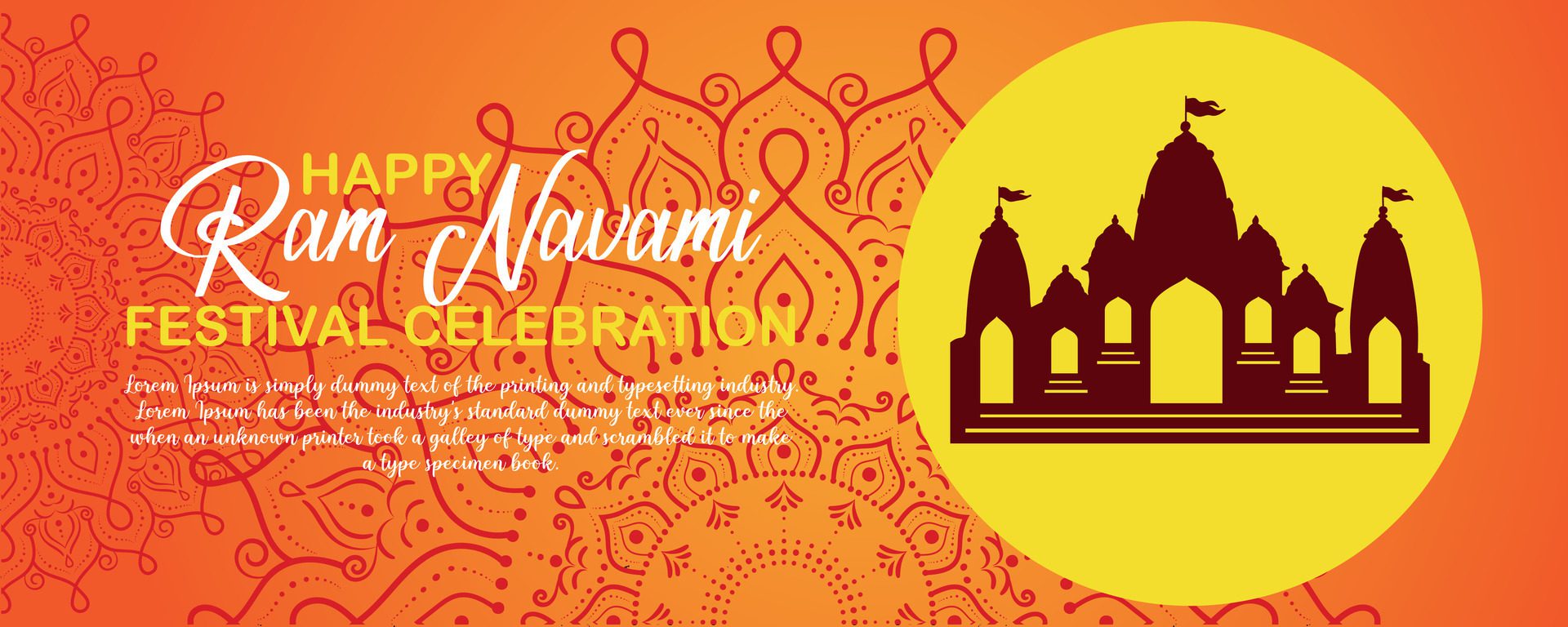 Happy Ram Navami cultural Banner Hindu festival vertical post wishes celebration card Ram Navami celebration background Free Vector