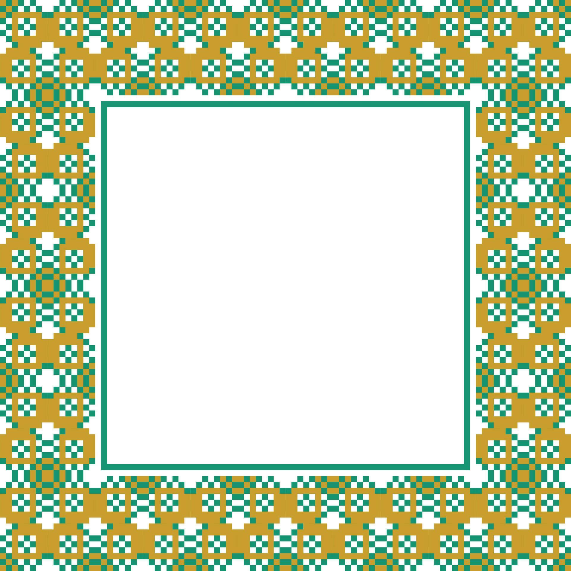 an abstract square frame with green and yellow flowers Stock Free