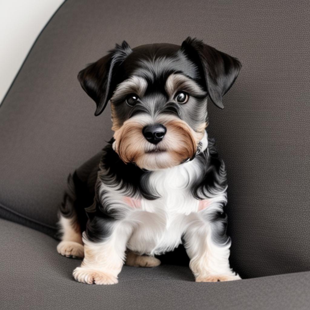 Schnauzer Bebe pequeño negro by @ai_generated