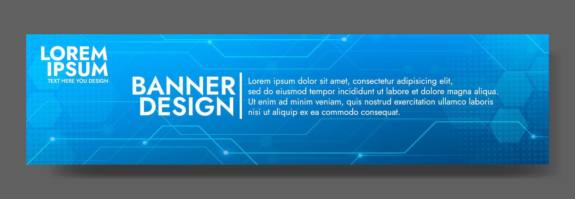 Blue Digital technology banner. Futuristic banner for various design projects such as websites, presentations, print materials, social media posts Free Vector